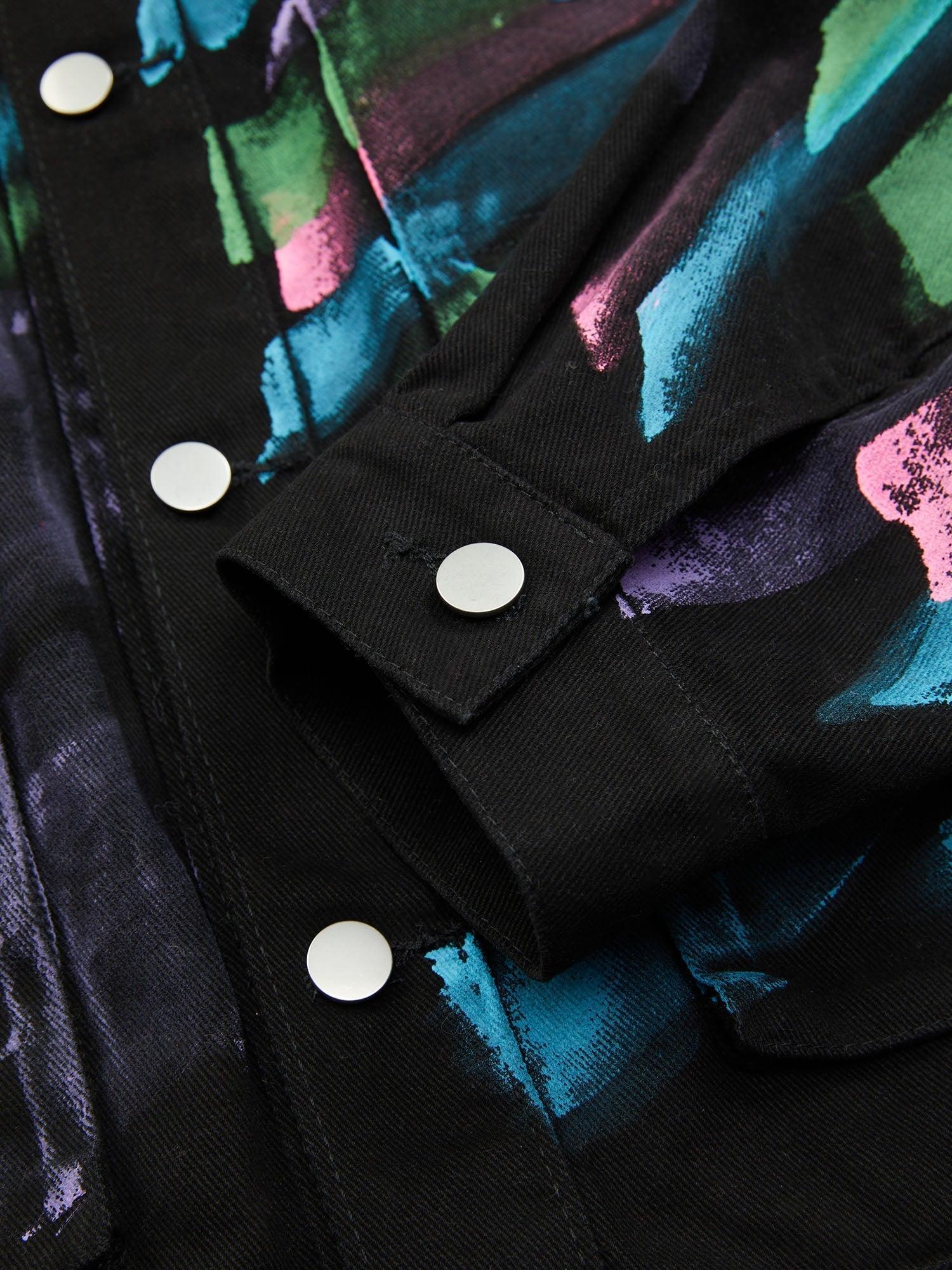 Tntwear® - Hip-hop Hand-painted Graffiti Denim Jacket - tntwear1