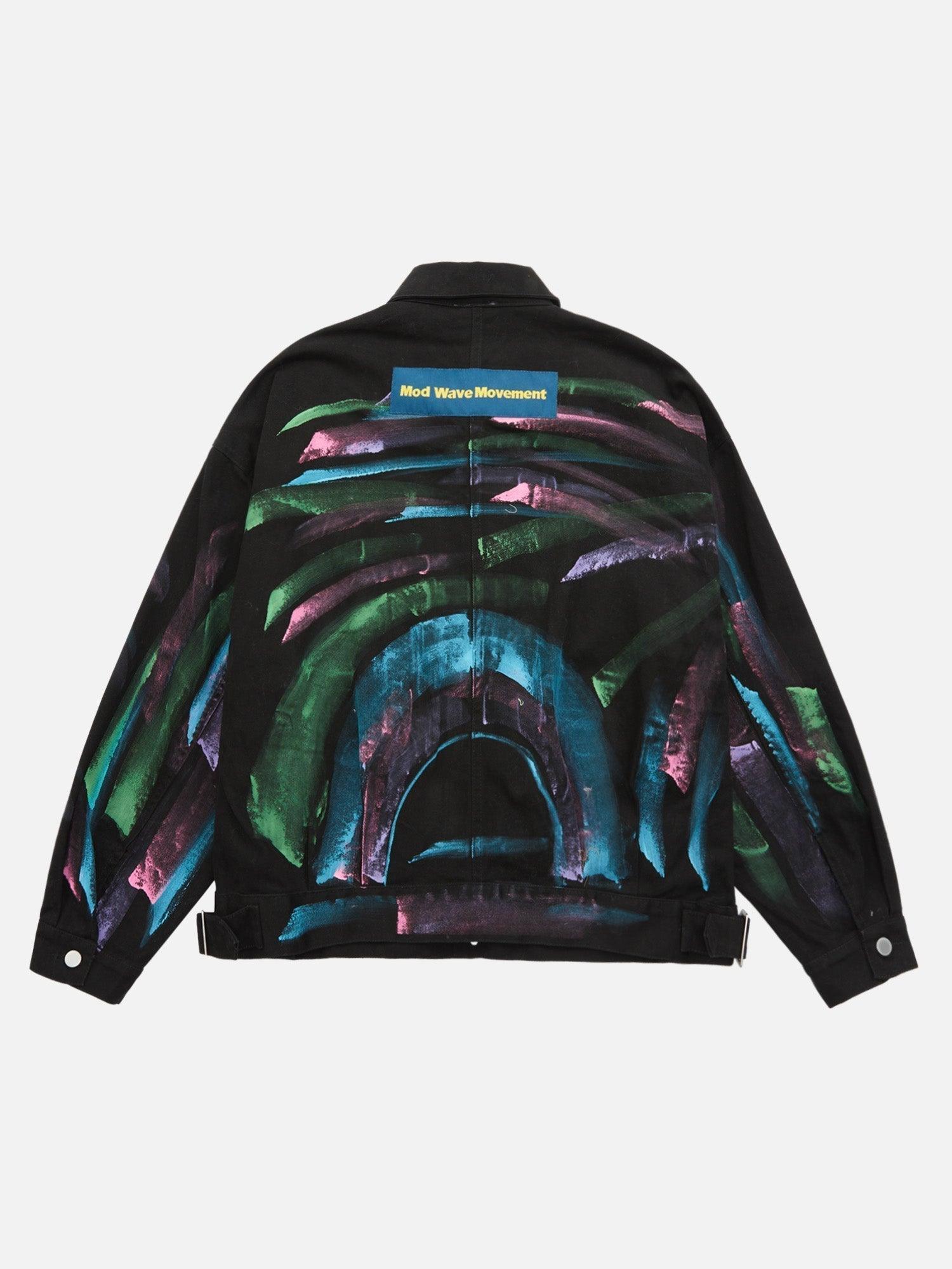 Tntwear® - Hip-hop Hand-painted Graffiti Denim Jacket - tntwear1