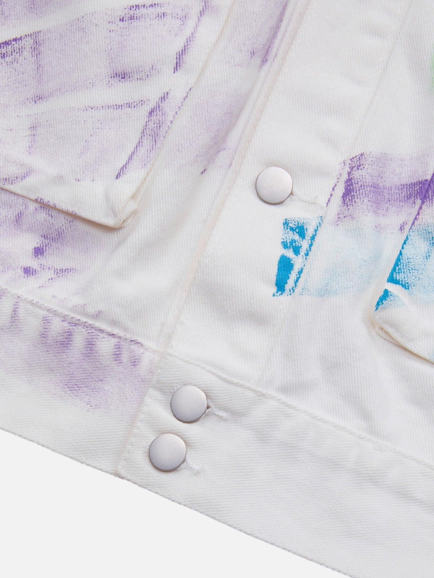 Tntwear® - Hip-hop Hand-painted Graffiti Denim Jacket - tntwear1