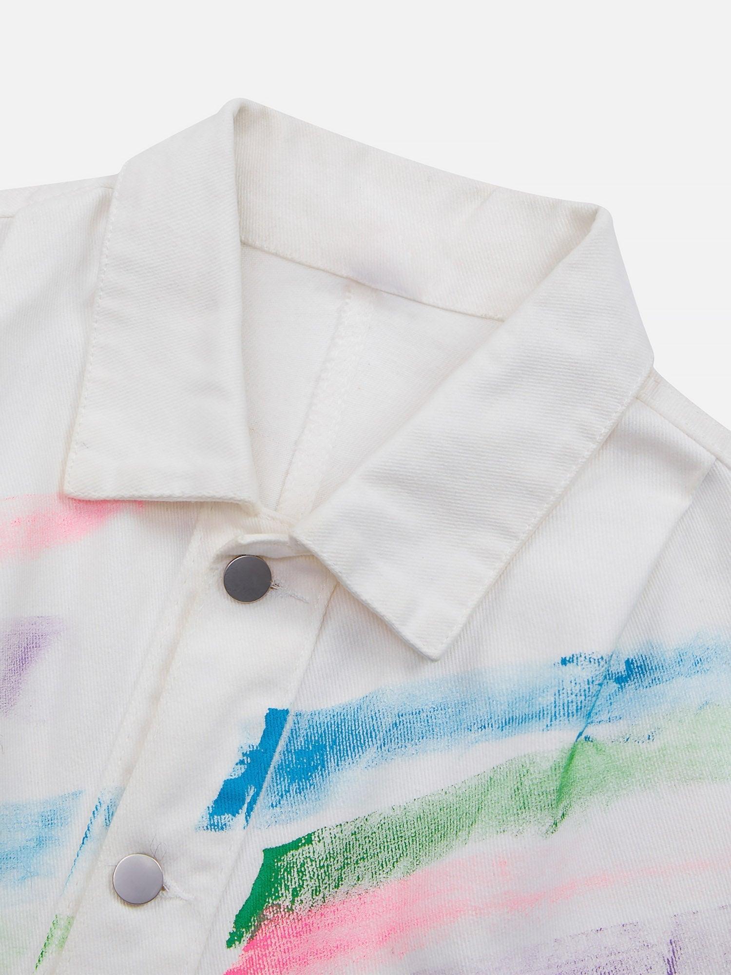 Tntwear® - Hip-hop Hand-painted Graffiti Denim Jacket - tntwear1