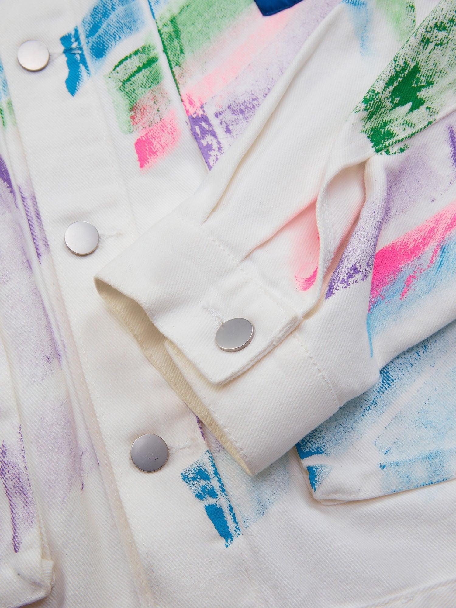 Tntwear® - Hip-hop Hand-painted Graffiti Denim Jacket - tntwear1