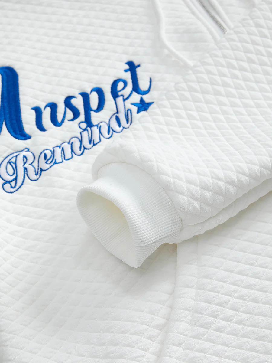 Tntwear® - Letter Embroidered Hoodie Jacket -1095 - tntwear1