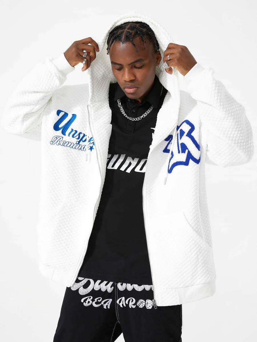 Tntwear® - Letter Embroidered Hoodie Jacket -1095 - tntwear1