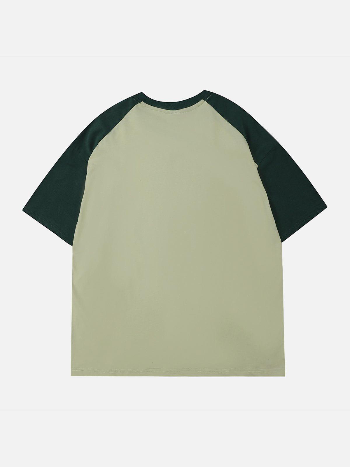 Tntwear® - Love Heart Print Patchwork Tee - tntwear1