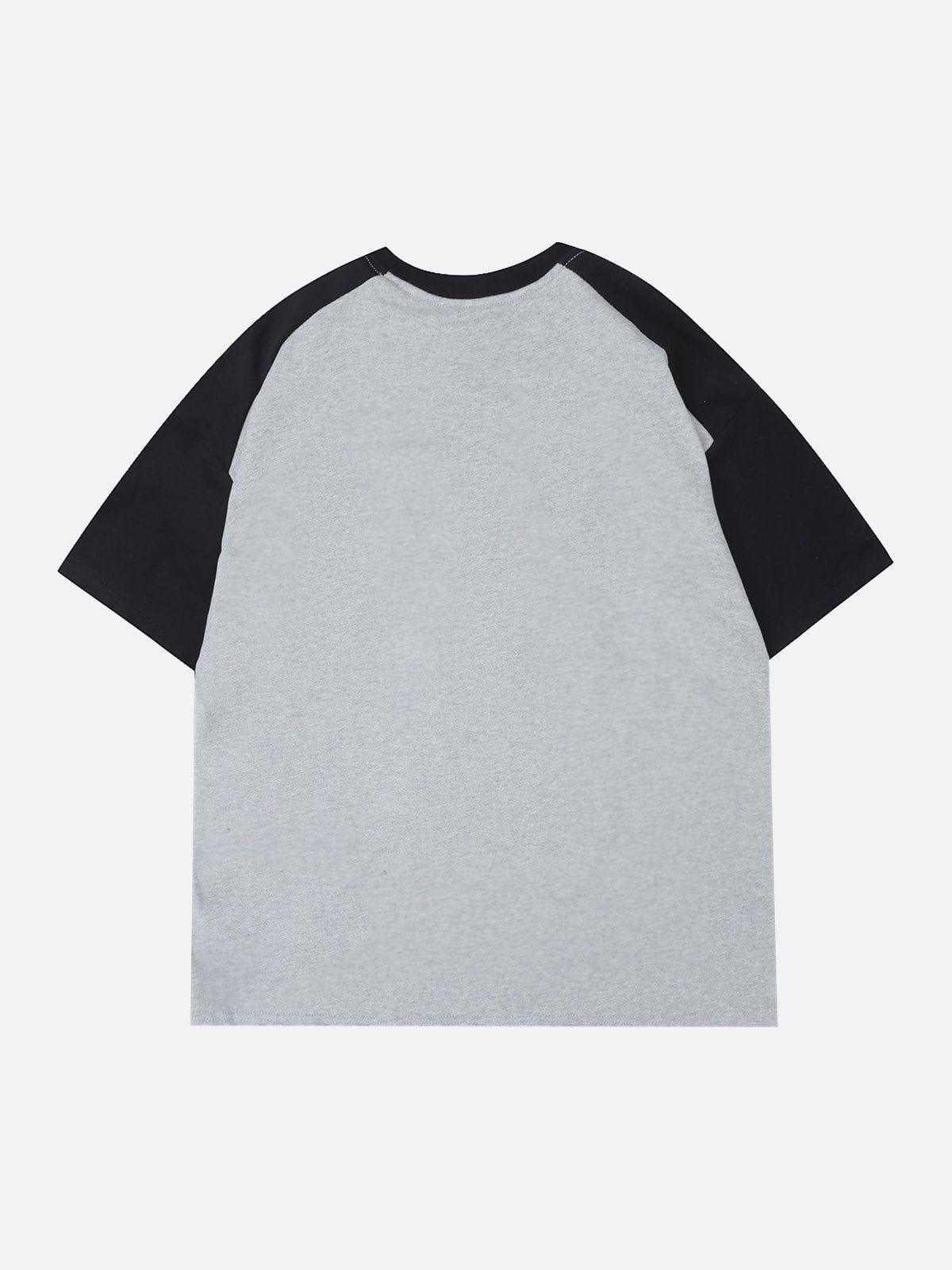Tntwear® - Love Heart Print Patchwork Tee - tntwear1