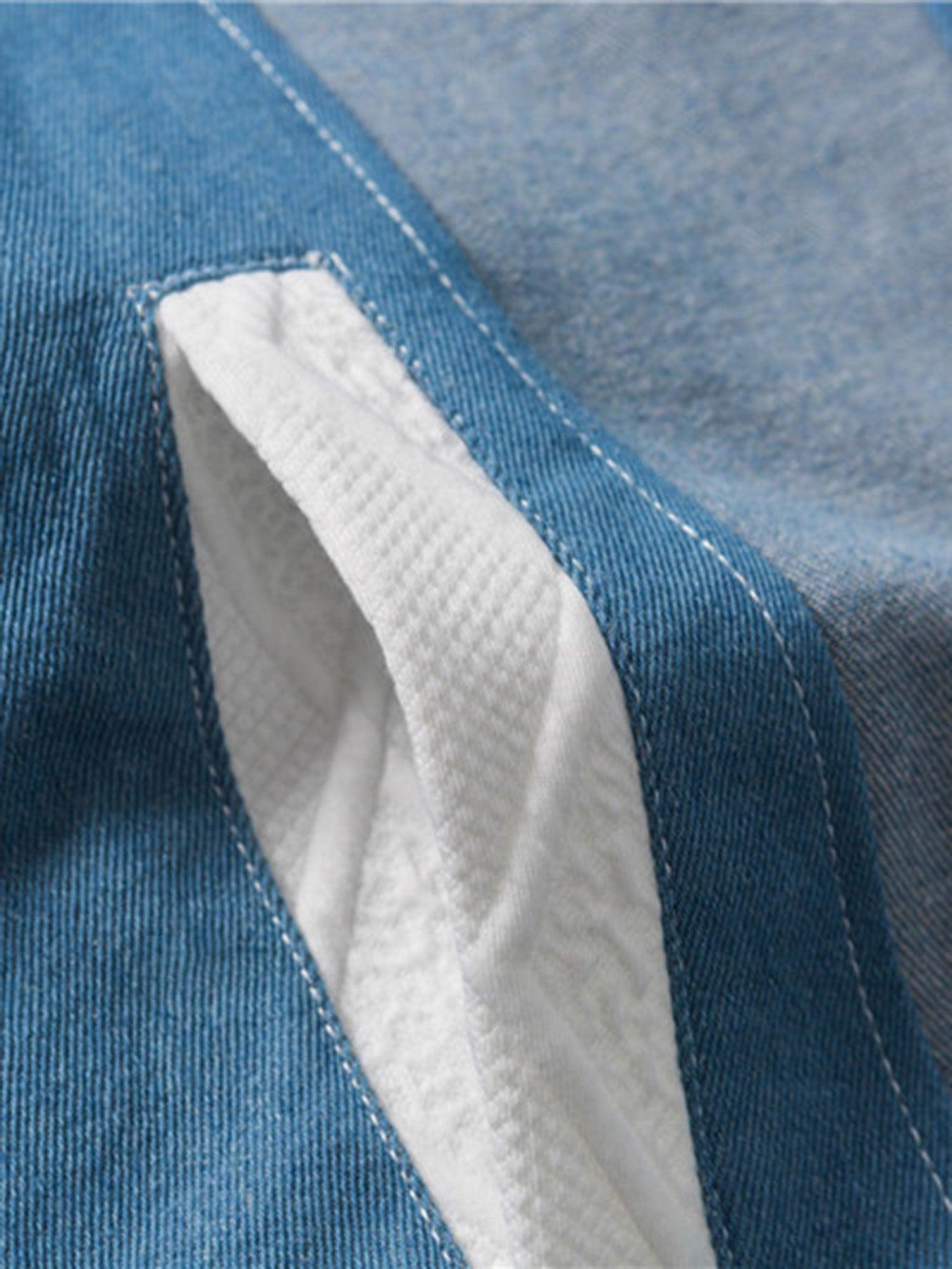 Tntwear® - Patch Embroidered Denim Patchwork Baseball Jacket - tntwear1