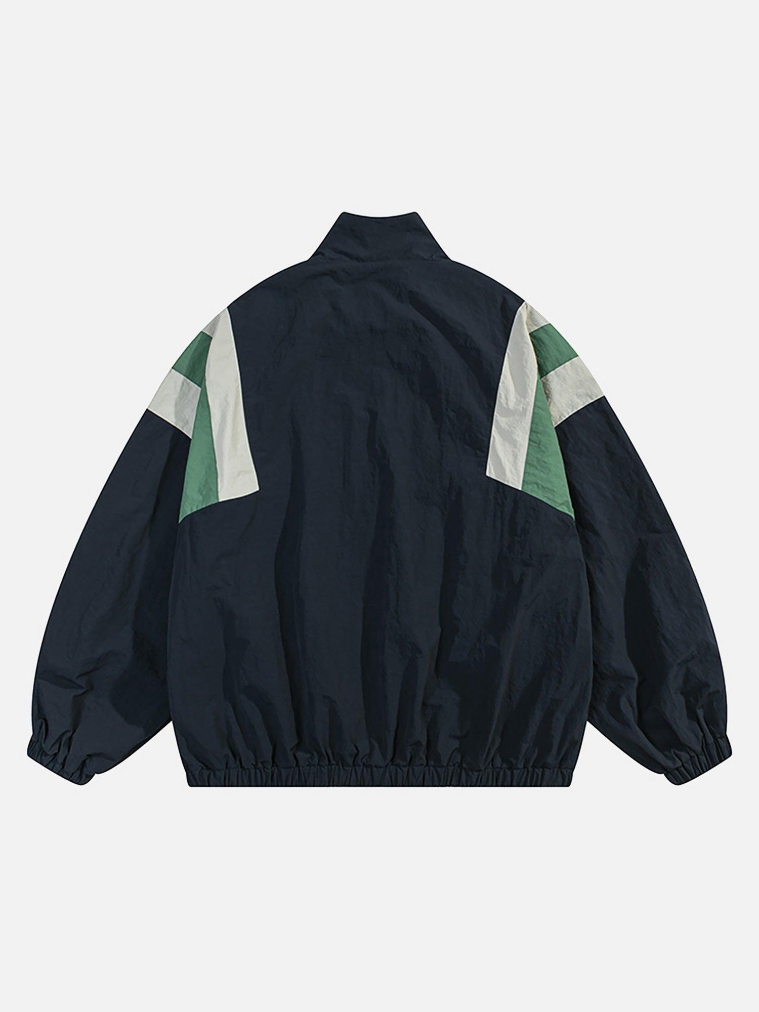 Tntwear® - Patchwork Contrasting Windbreaker Jacket - tntwear1
