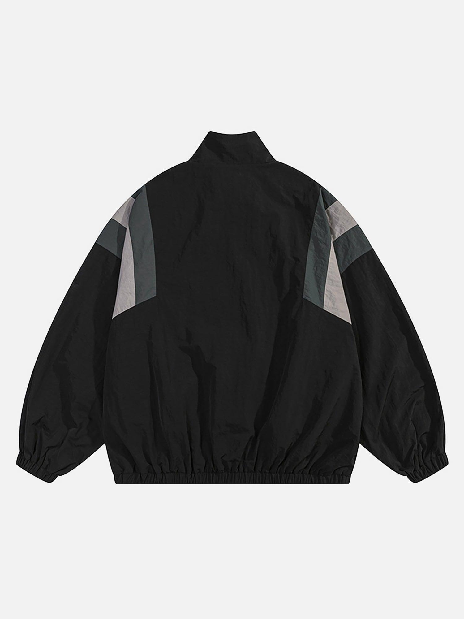 Tntwear® - Patchwork Contrasting Windbreaker Jacket - tntwear1