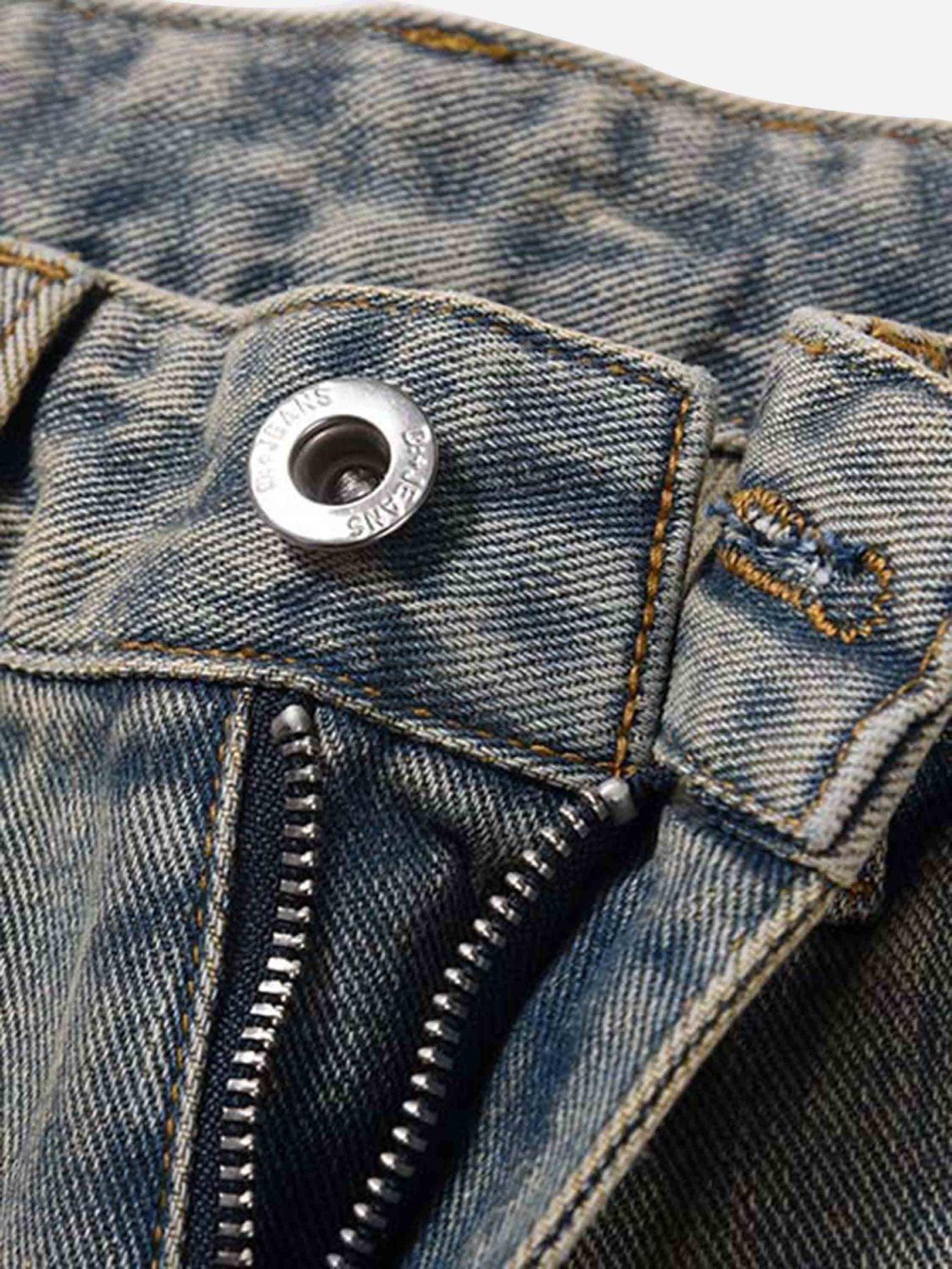 Tntwear® - Patchwork Stressed Jeans - tntwear1