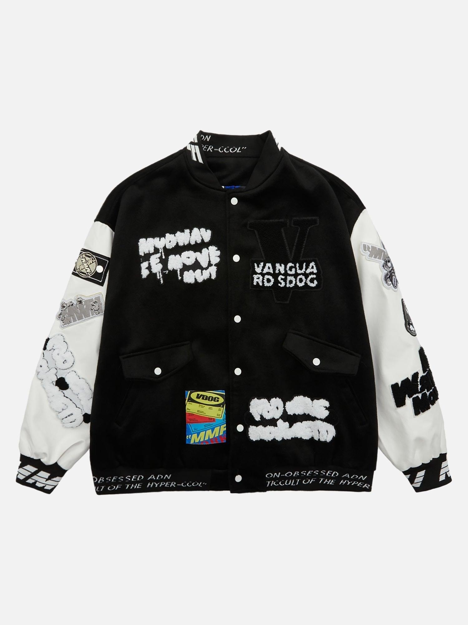 Tntwear® - Pink Terry Patch Embroidered Hip Hop Baseball Jersey - 1965 - tntwear1