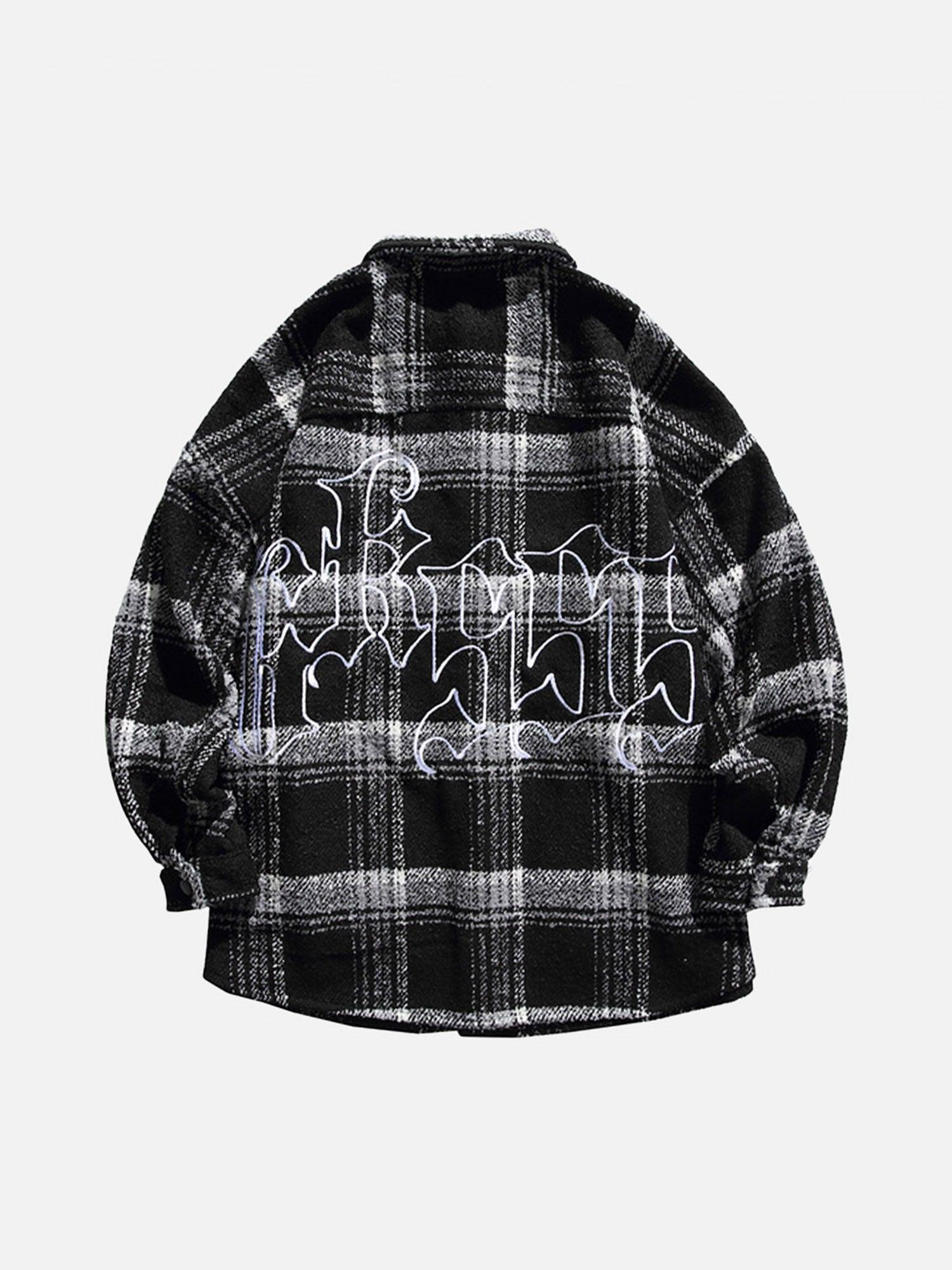 Tntwear® - Plaid Cotton Wool Reversible Shirt Jacket - tntwear1