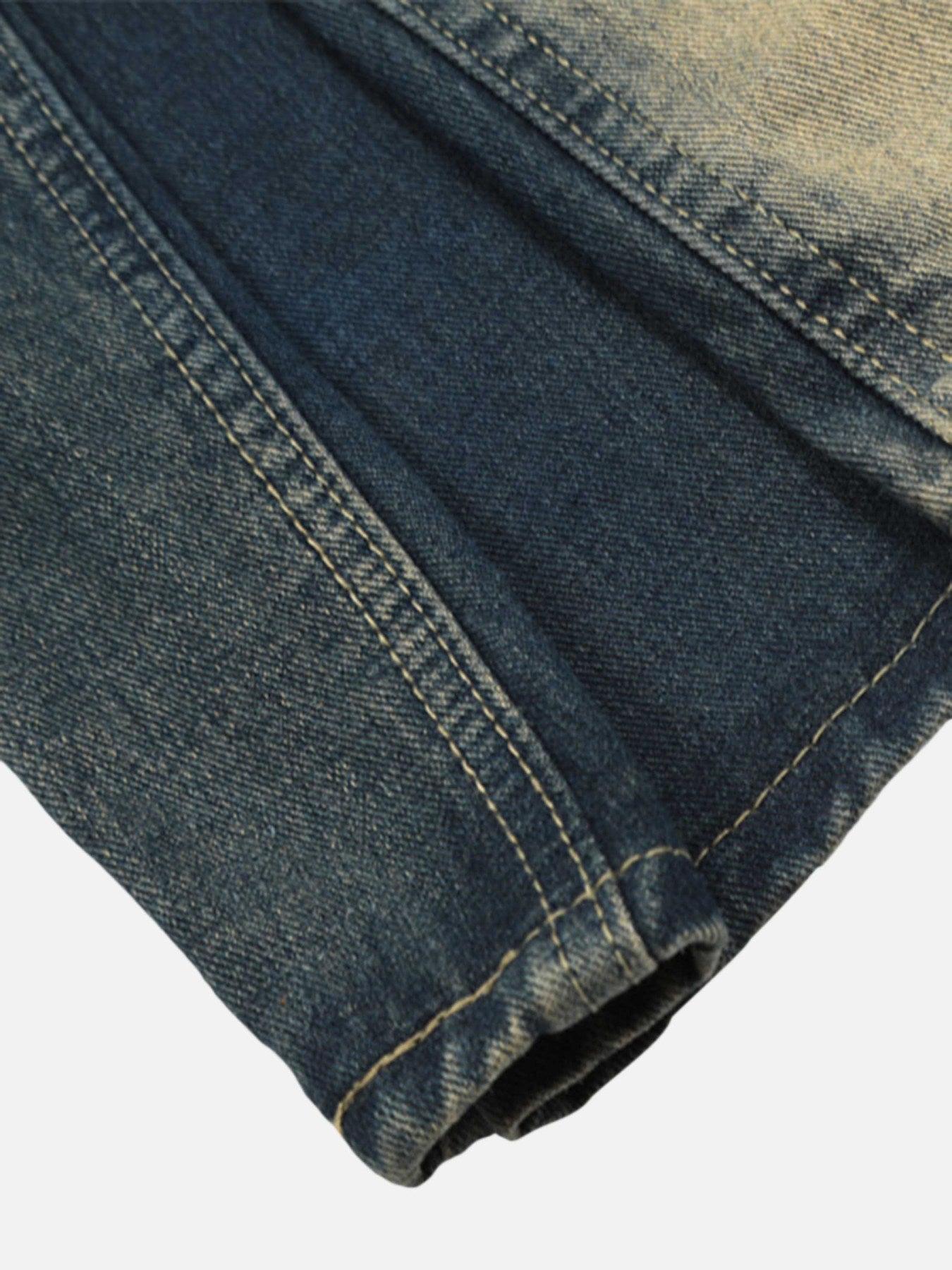 Tntwear® - Sprayed Gradient Straight Leg Denim Wide Leg Pants - tntwear1