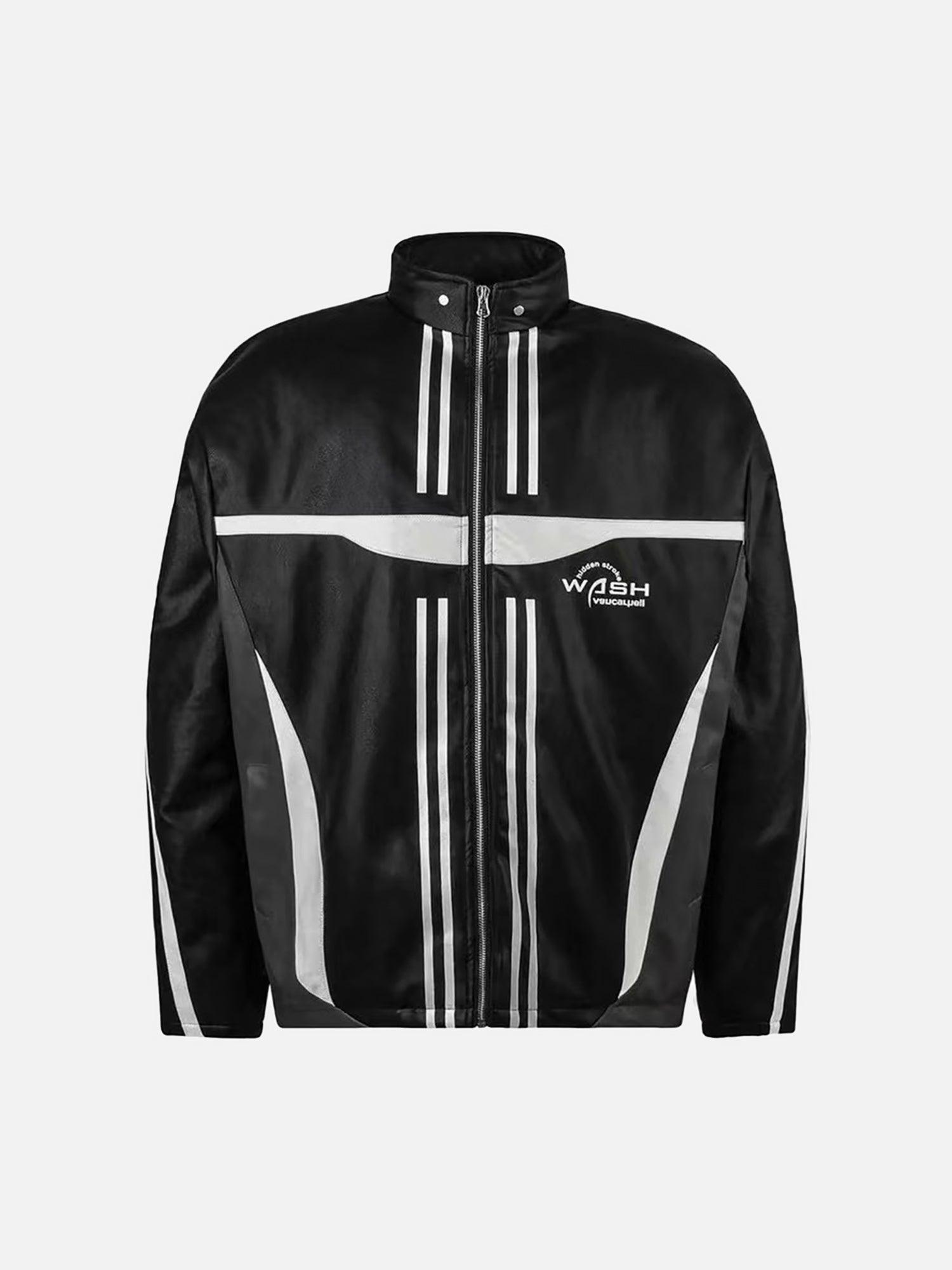 Tntwear® - Stand Collar Motorcycle PU Leather Racing Jacket - 1941 - tntwear1