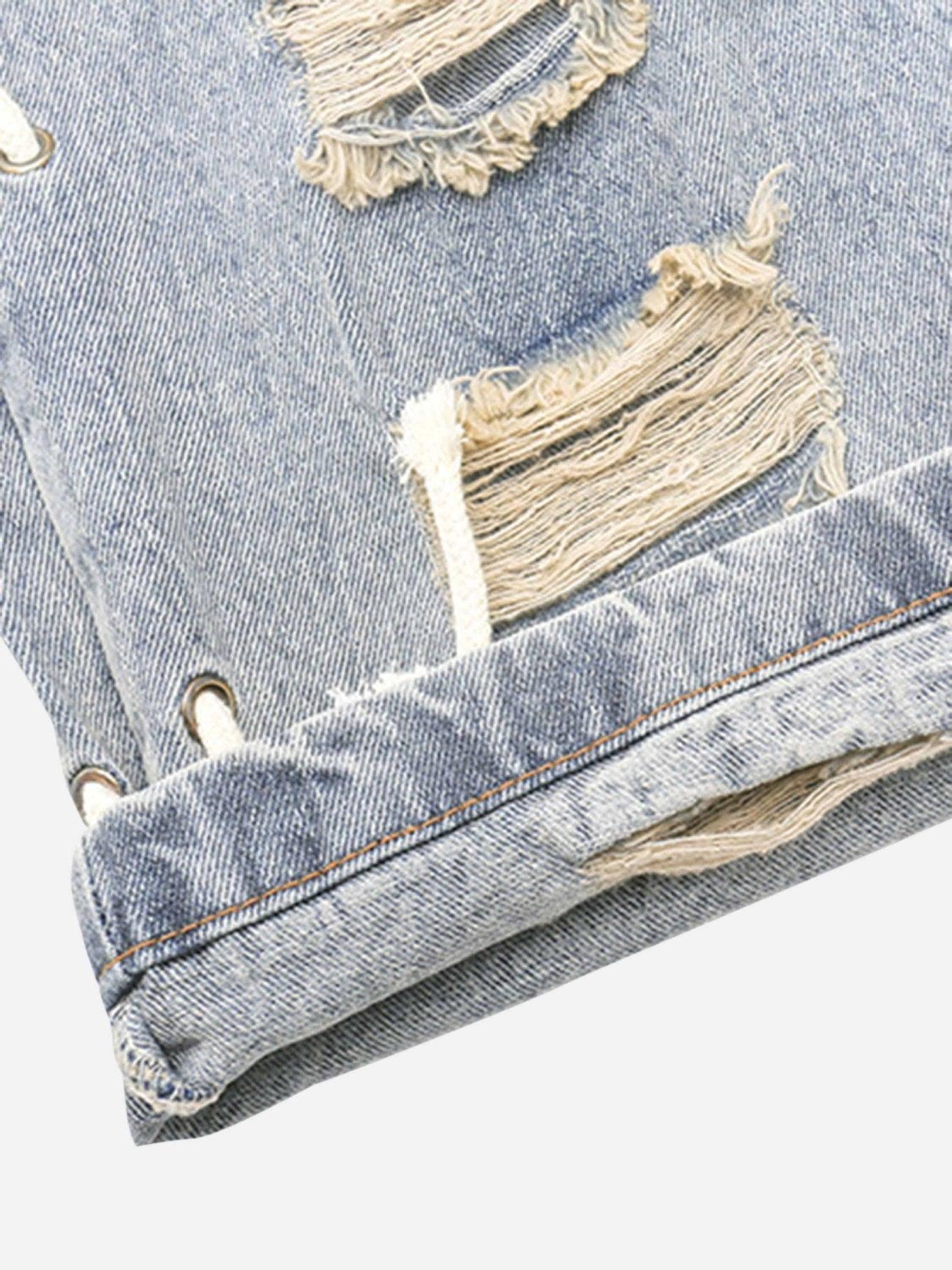 Tntwear® - Torn Side Straps Design Sense Jeans - tntwear1
