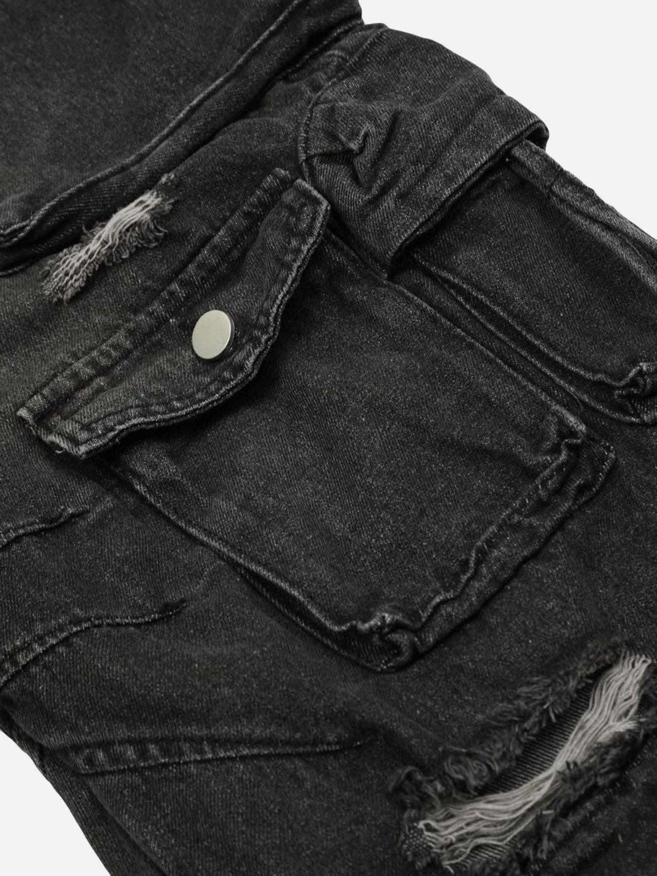 Tntwear® - Washed Multi-pocket Work Jeans - 1830 - tntwear1