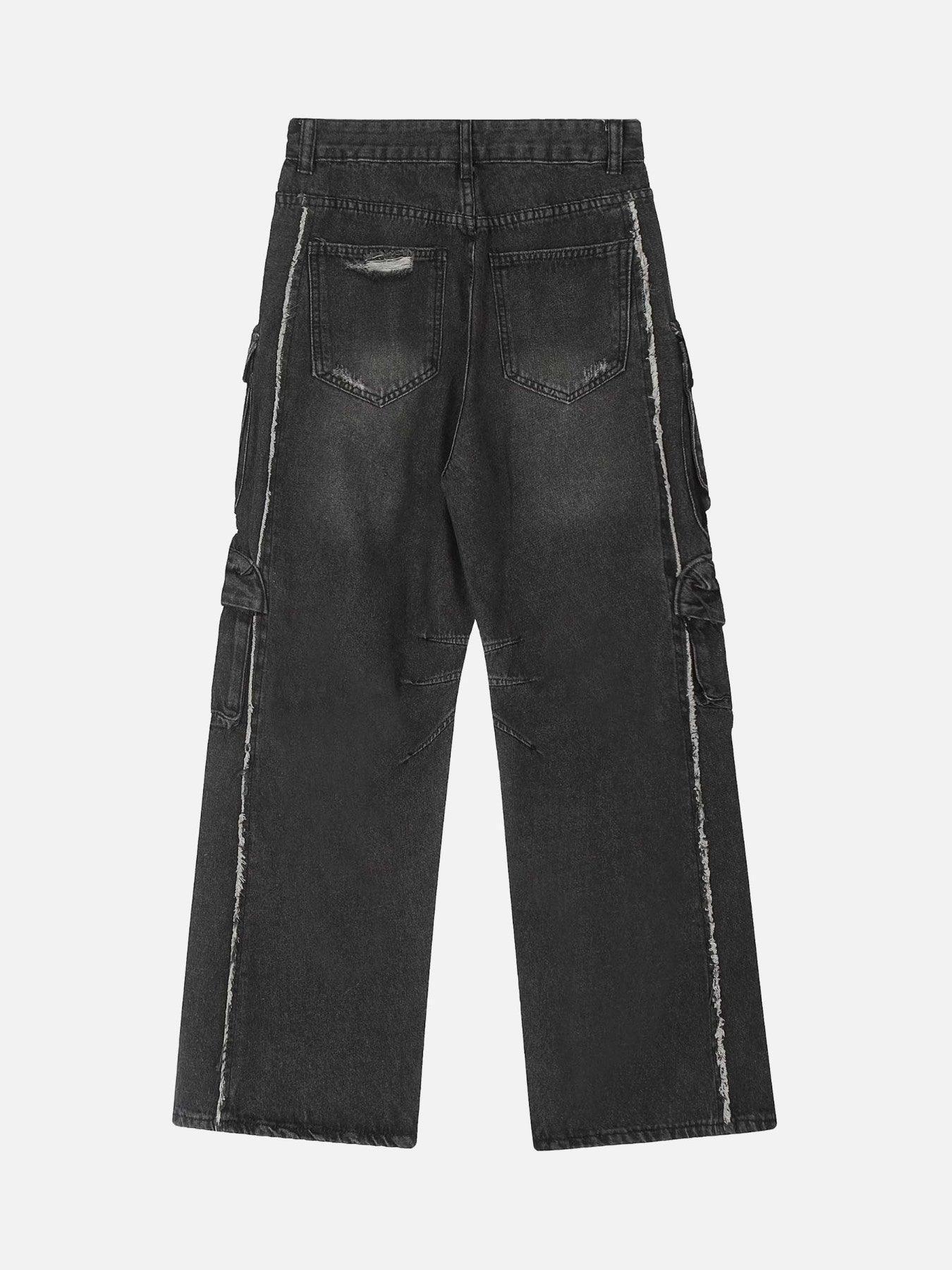 Tntwear® - Washed Multi-pocket Work Jeans - 1830 - tntwear1