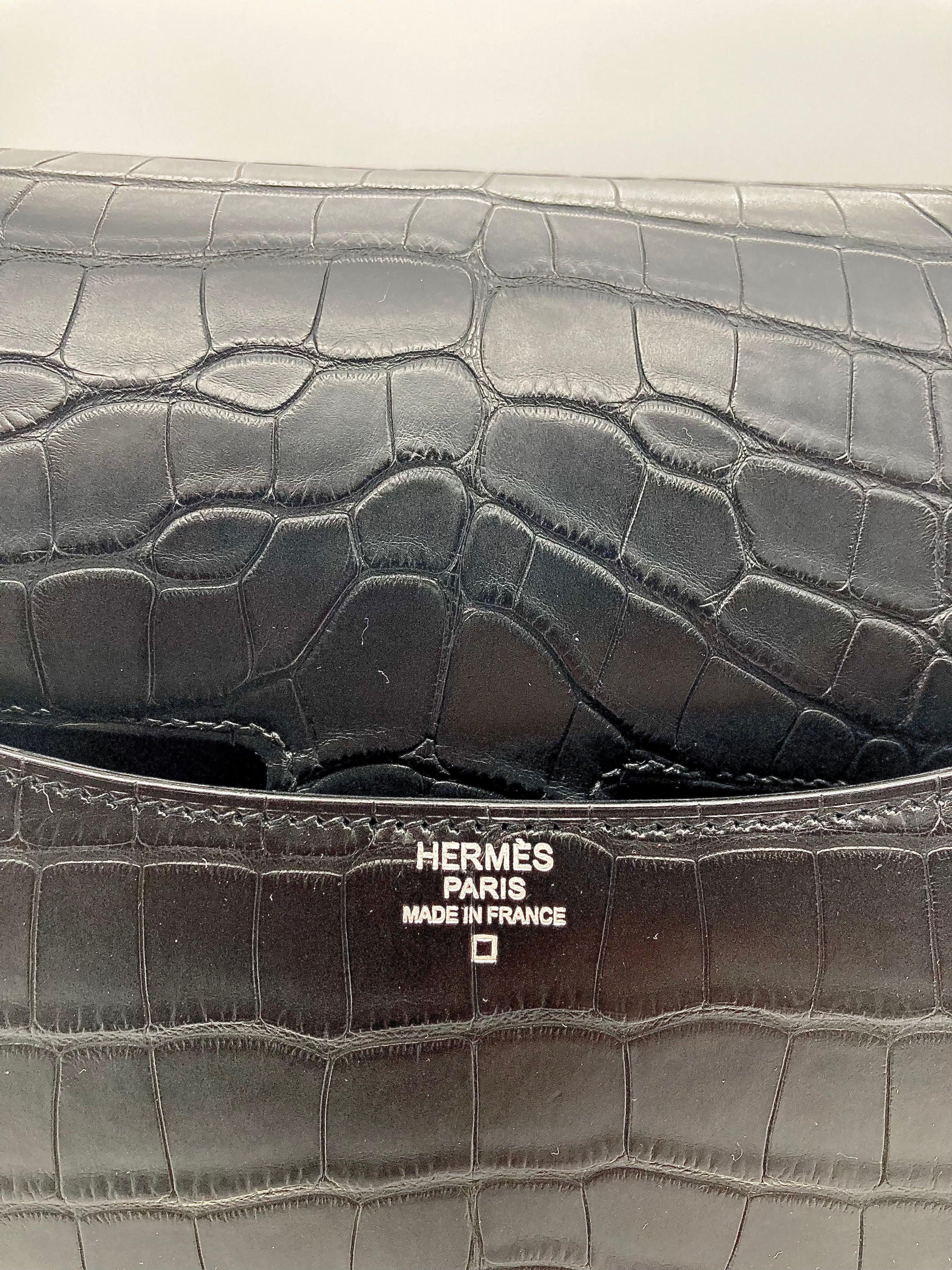 HRMS Constance 24 Matte Black Alligator Ombre Lizard Marquette Palladium Hardware - tntwear1