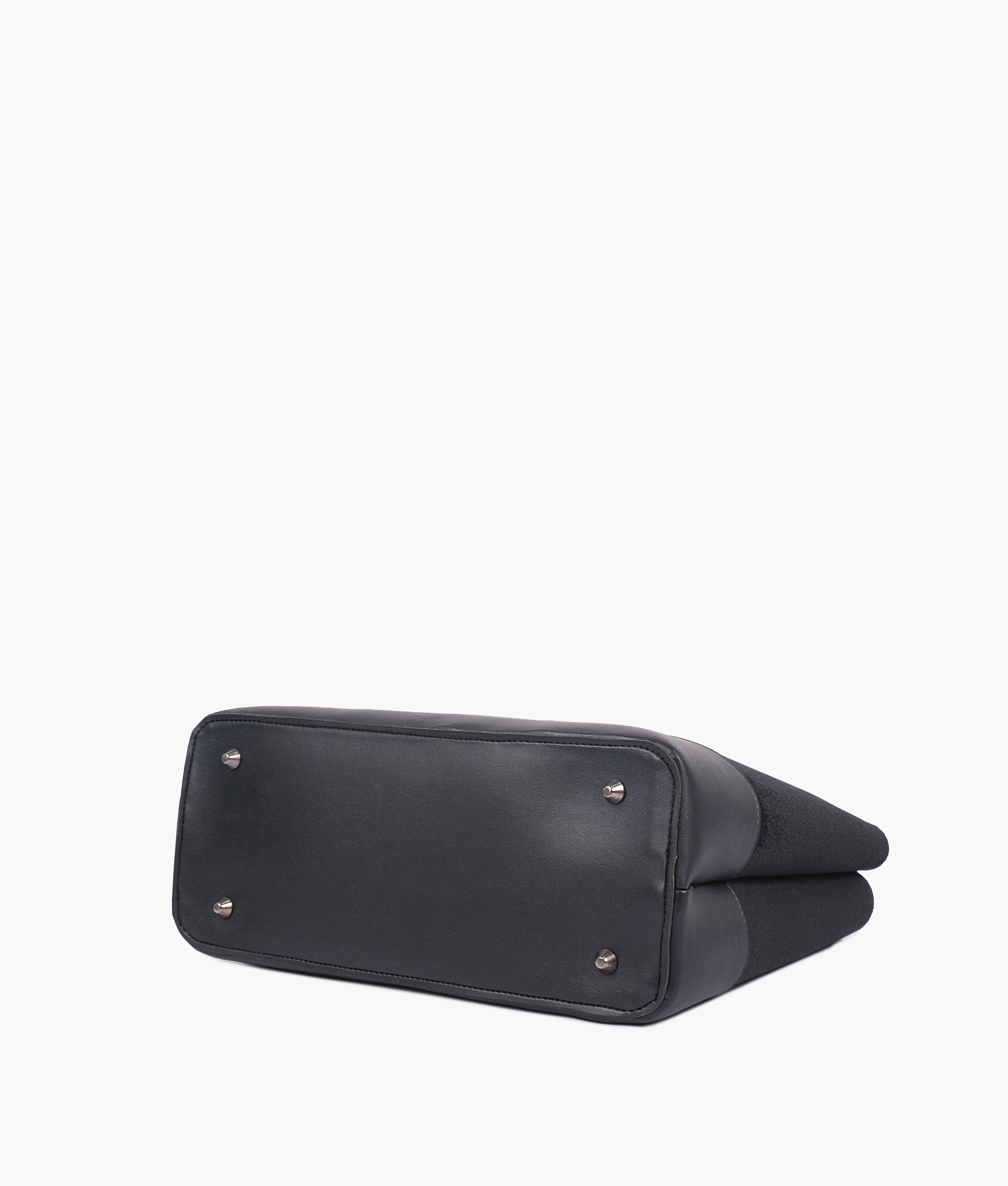 Black suede multi-compartment shoulder bag - tntwear1