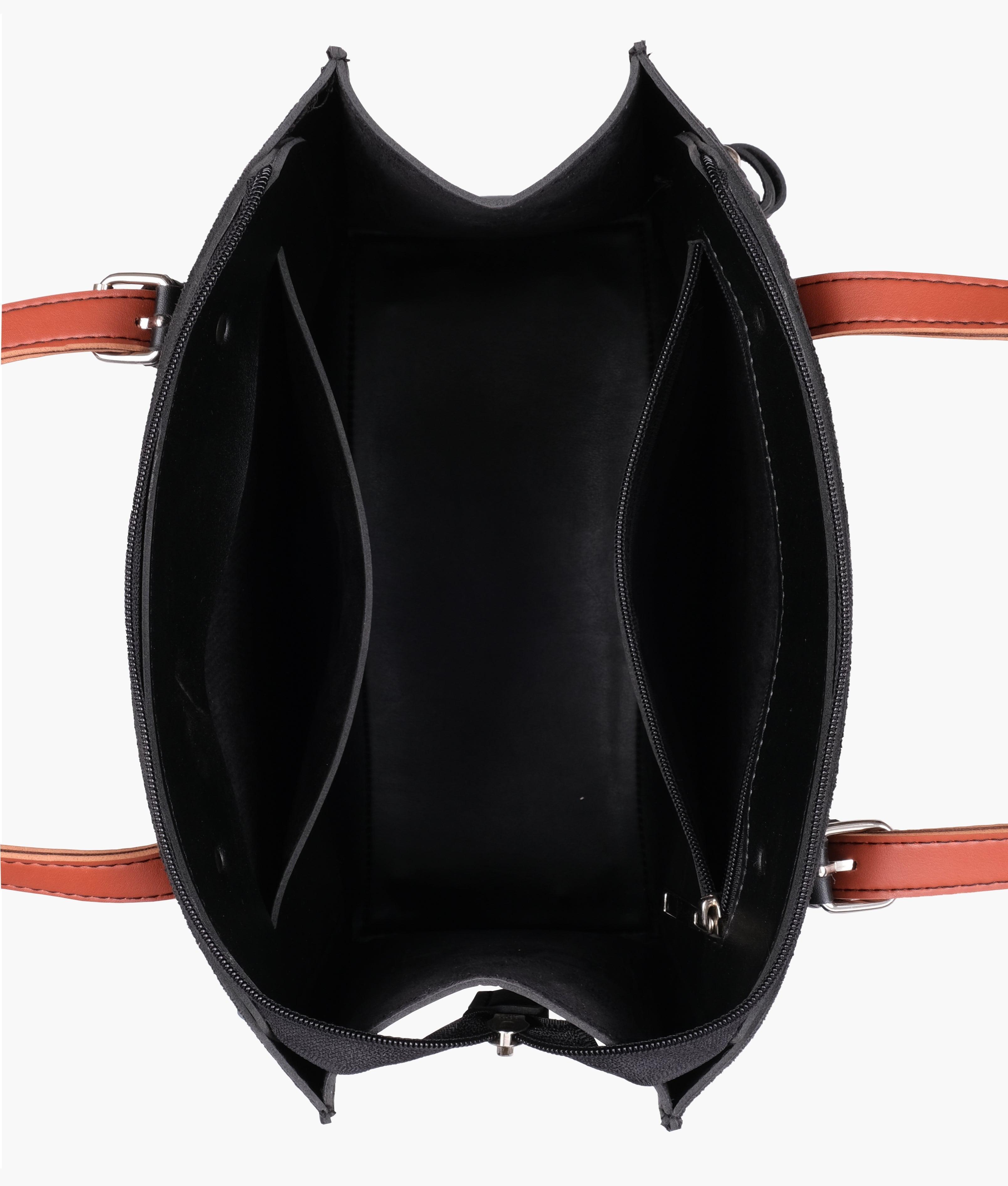 Black suede satchel tote bag - tntwear1
