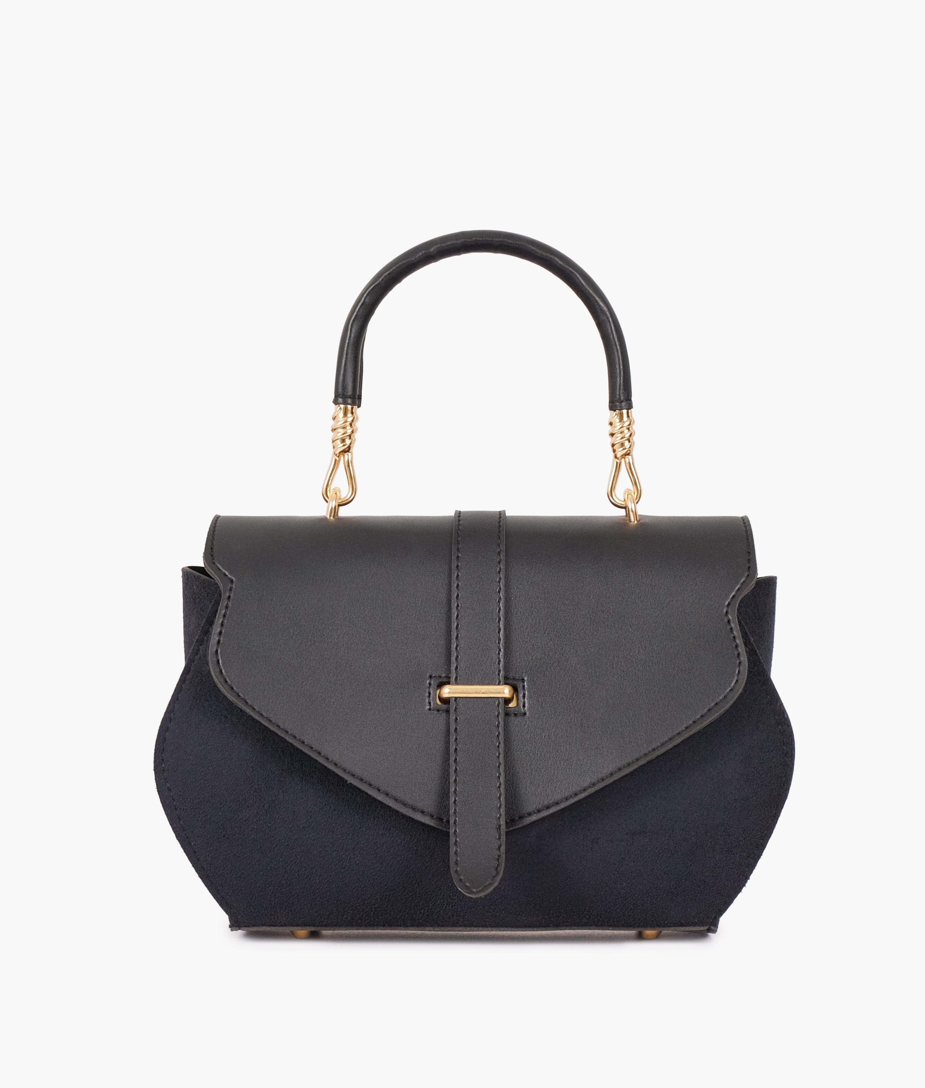 Black top-handle hexagon bag - tntwear1