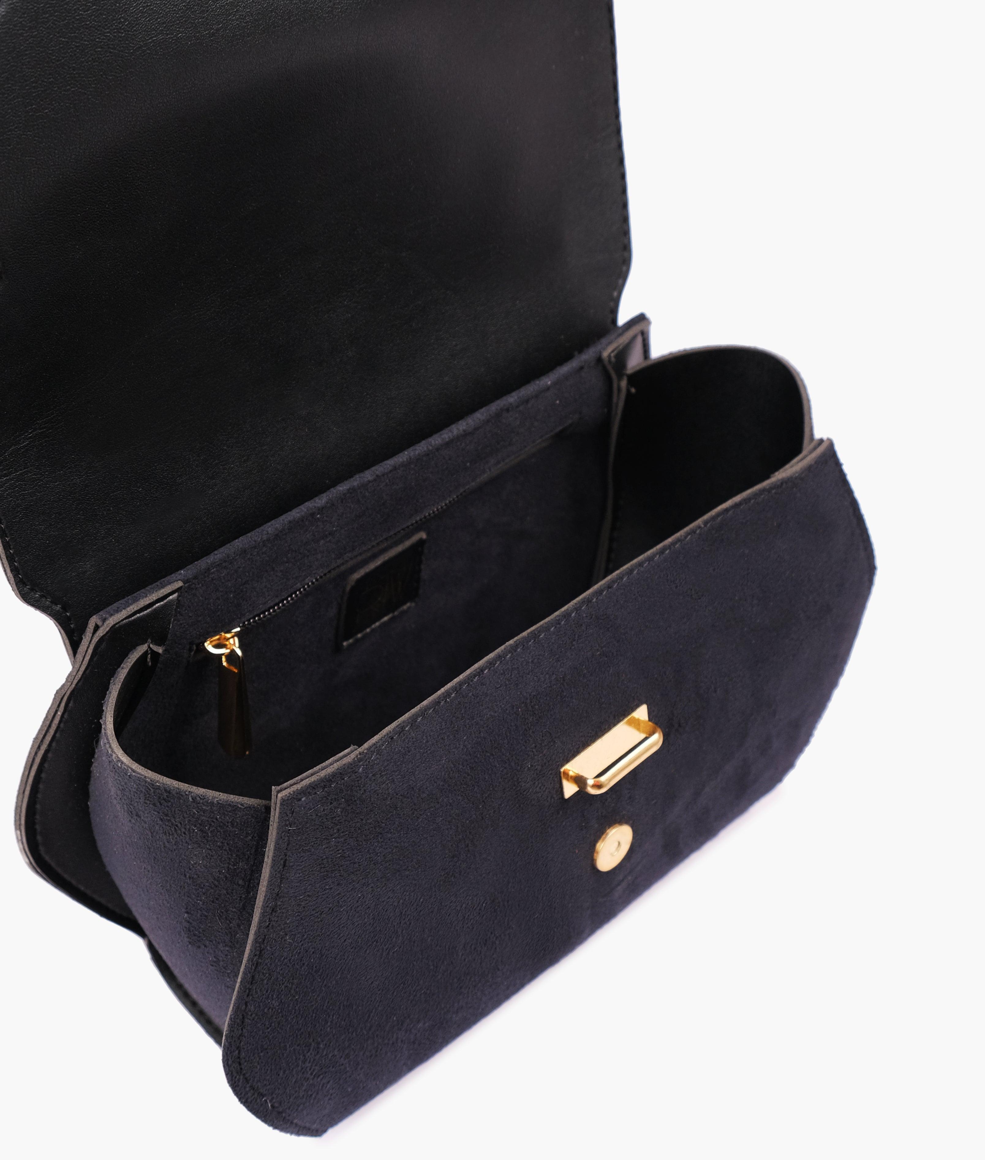 Black top-handle hexagon bag - tntwear1