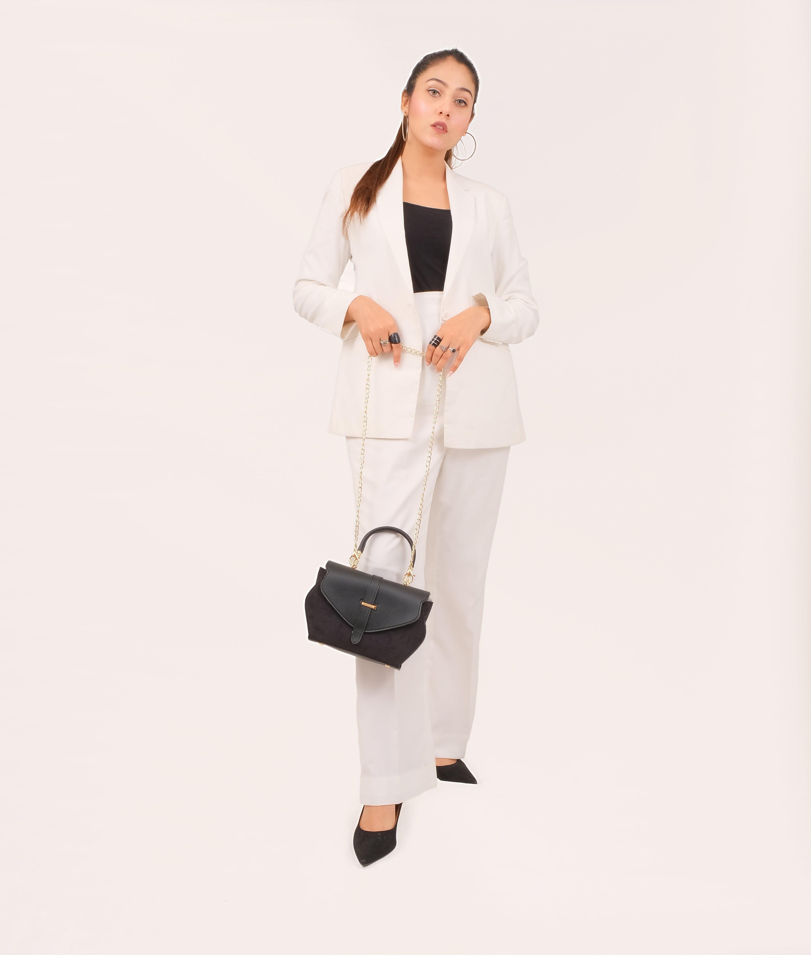 Black top-handle hexagon bag - tntwear1