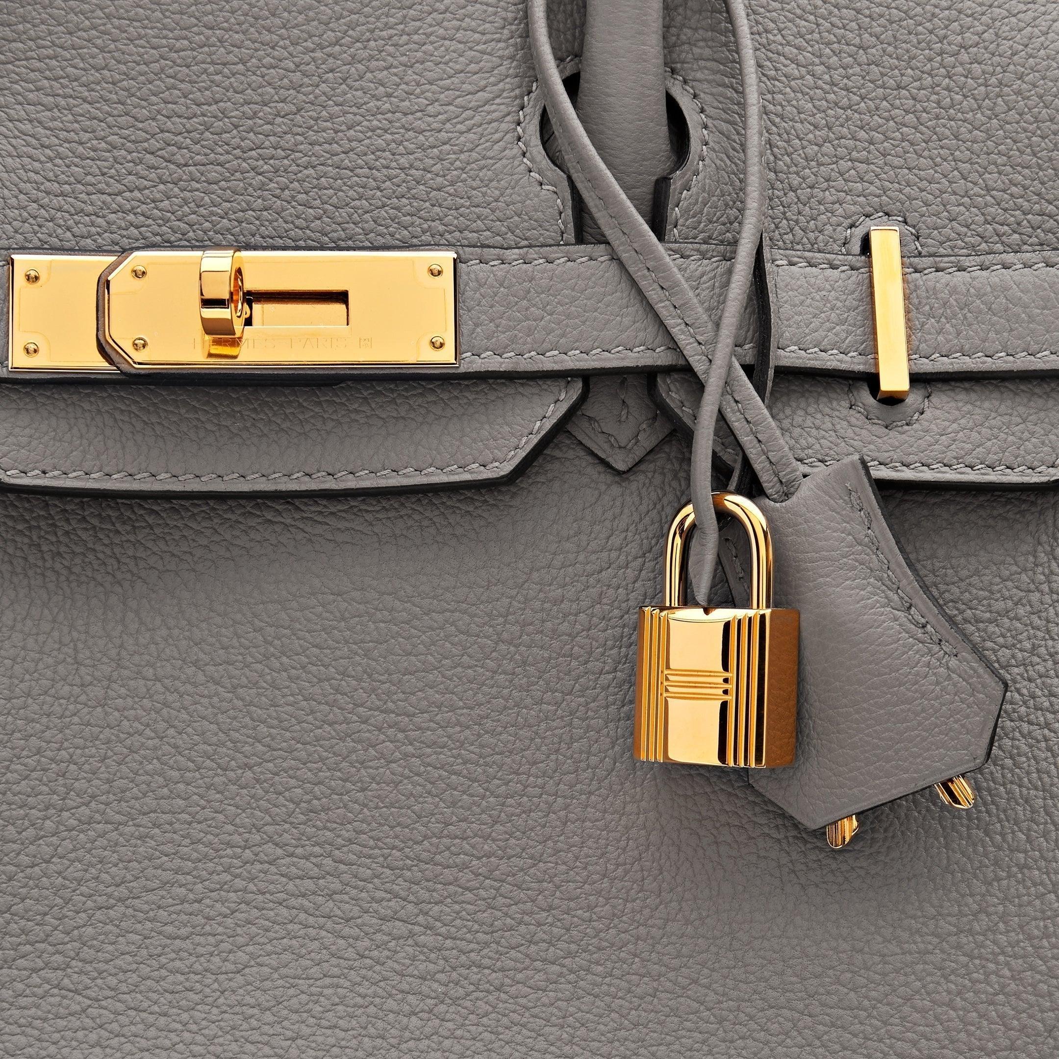 HMS Birkin 30 Gris Togo Leather Gold Hardware - tntwear1