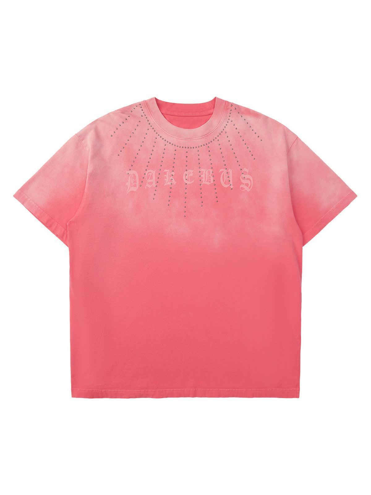 Tntwear Tie-dye Gradient Rivet Street Rap T-shirt