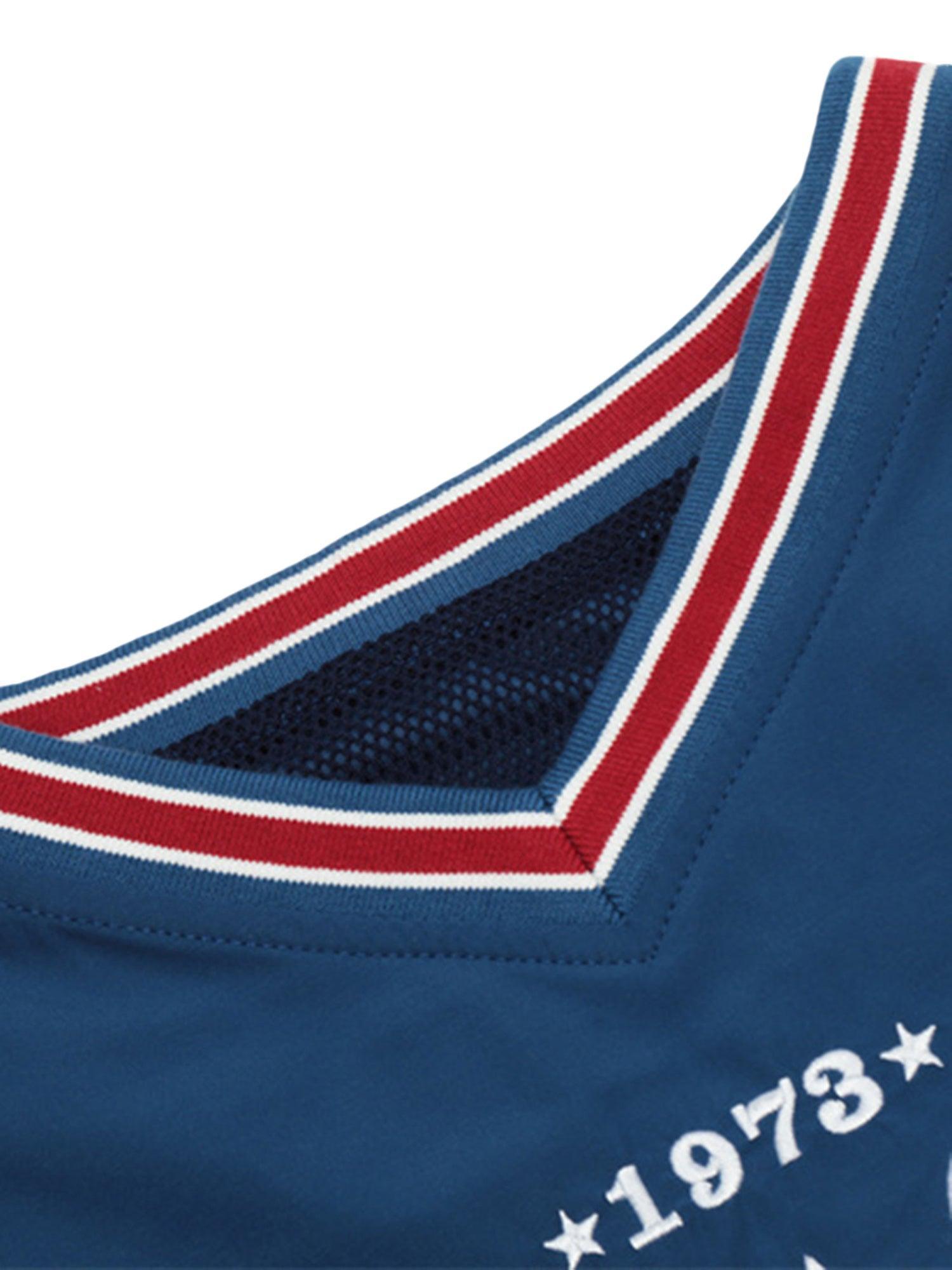 Tntwear Retro Embroidered Monogrammed V-neck Sweatshirt - 2146 - tntwear1