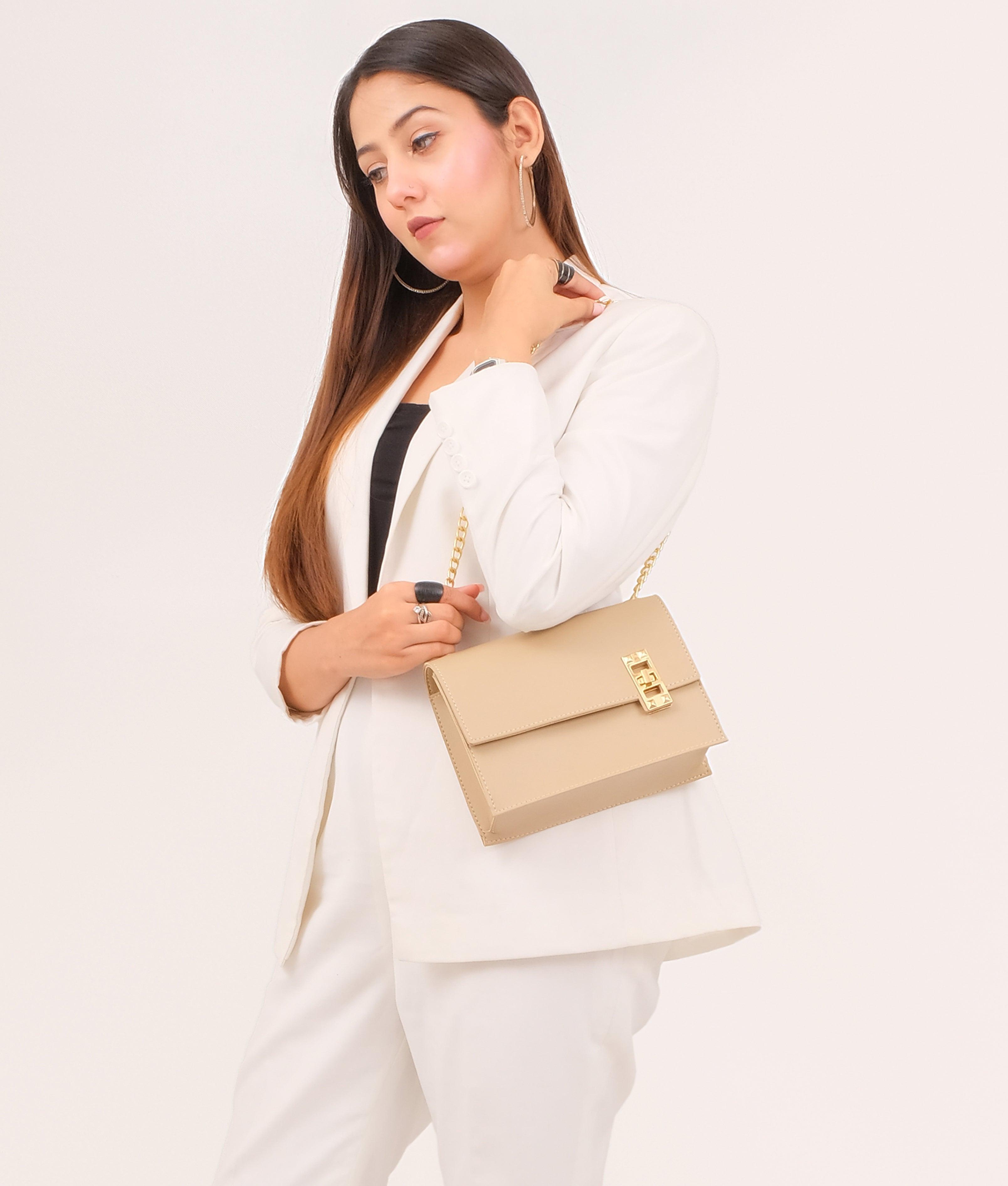 Off-white chain shoulder bag with twist lock - tntwear1