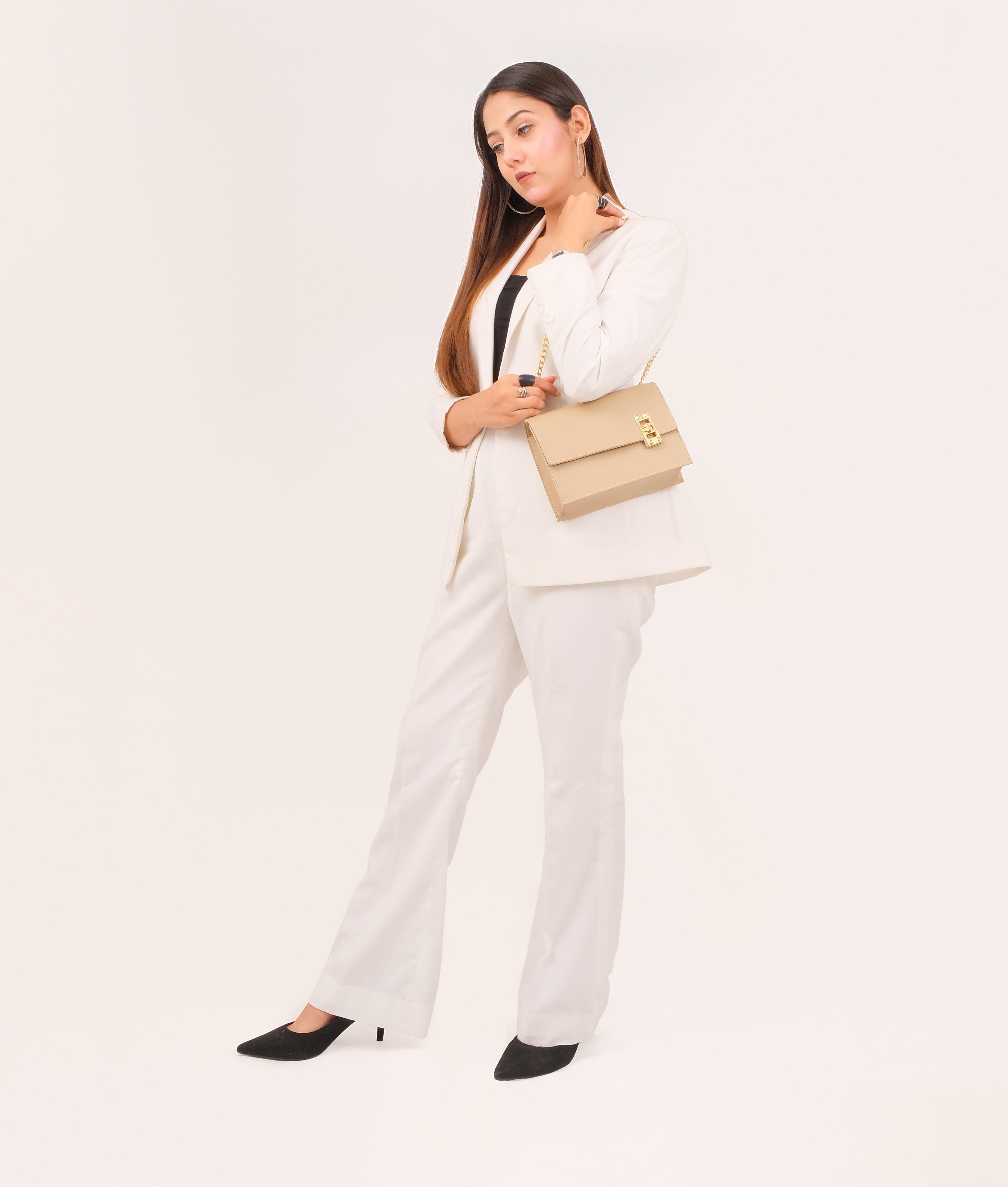 Off-white chain shoulder bag with twist lock - tntwear1