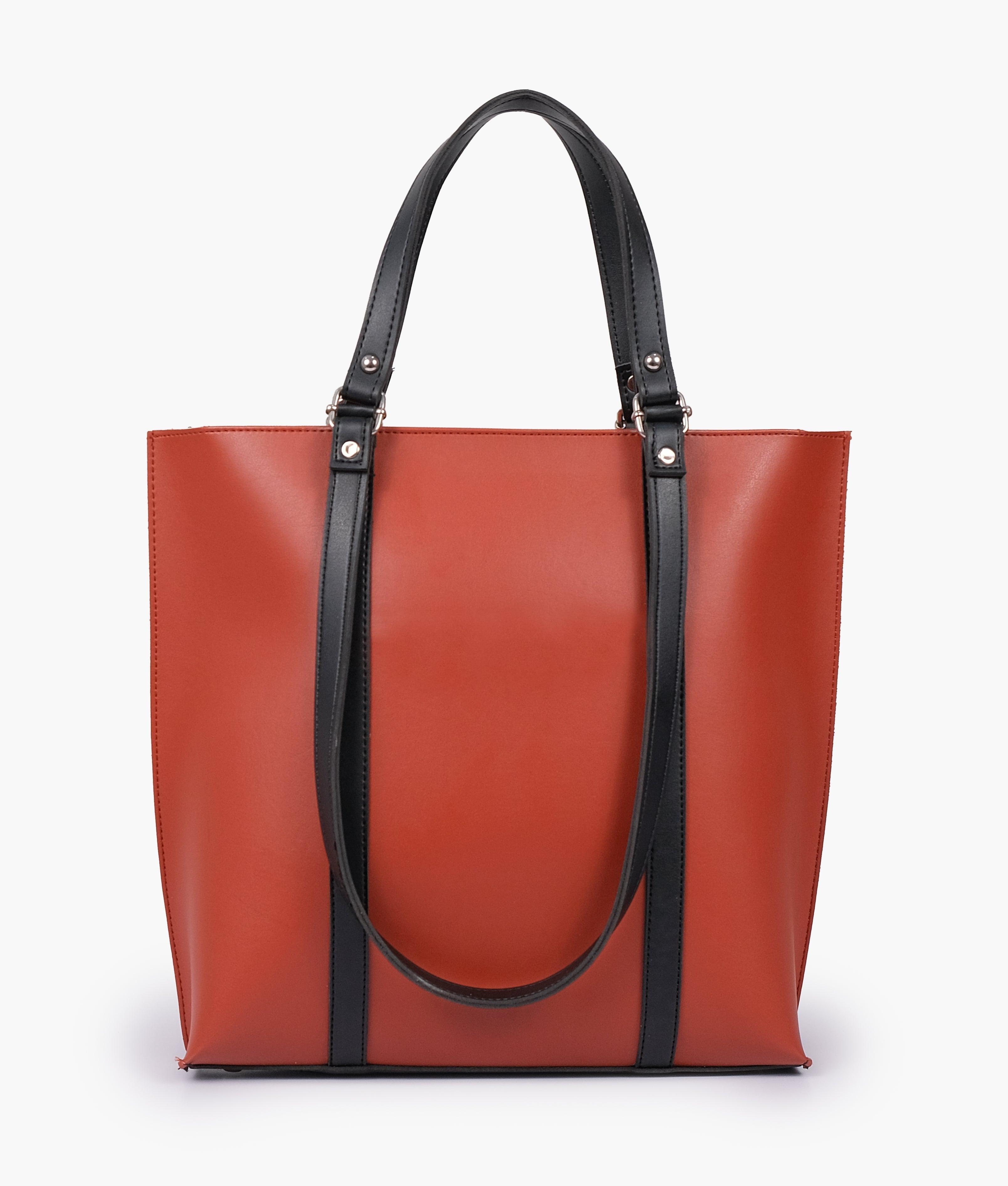 Rust and black double-handle tote bag - tntwear1