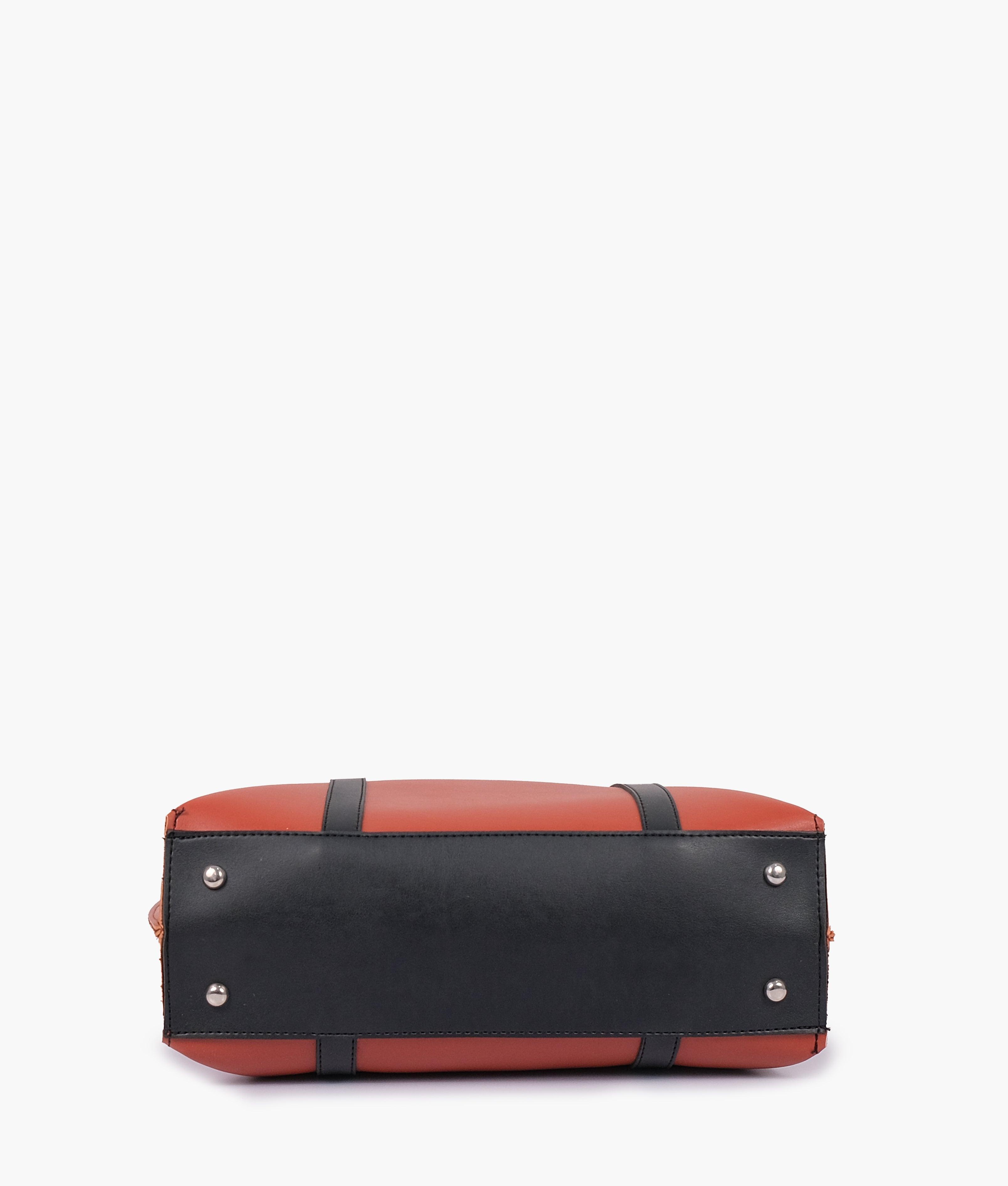Rust and black double-handle tote bag - tntwear1