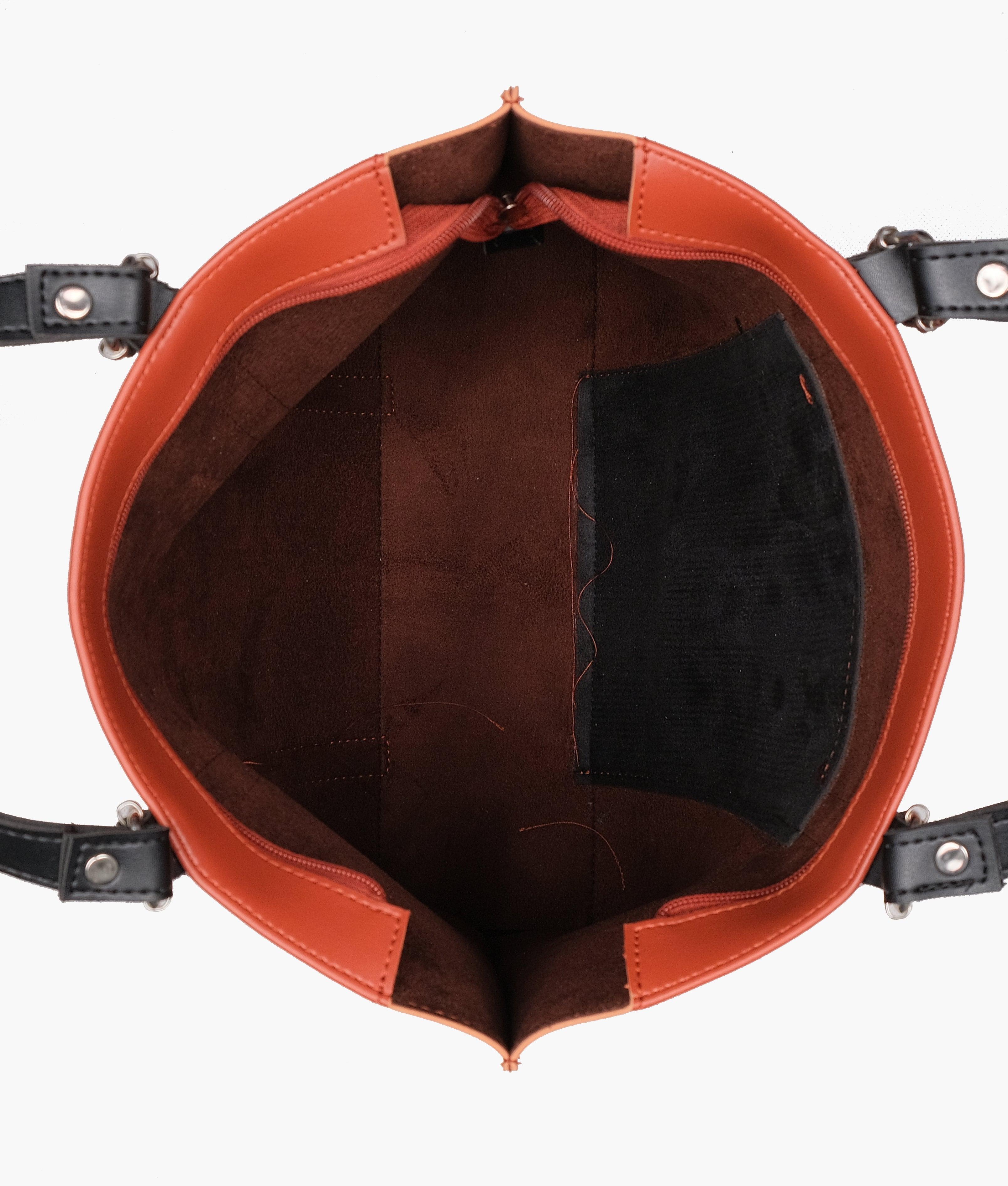 Rust and black double-handle tote bag - tntwear1