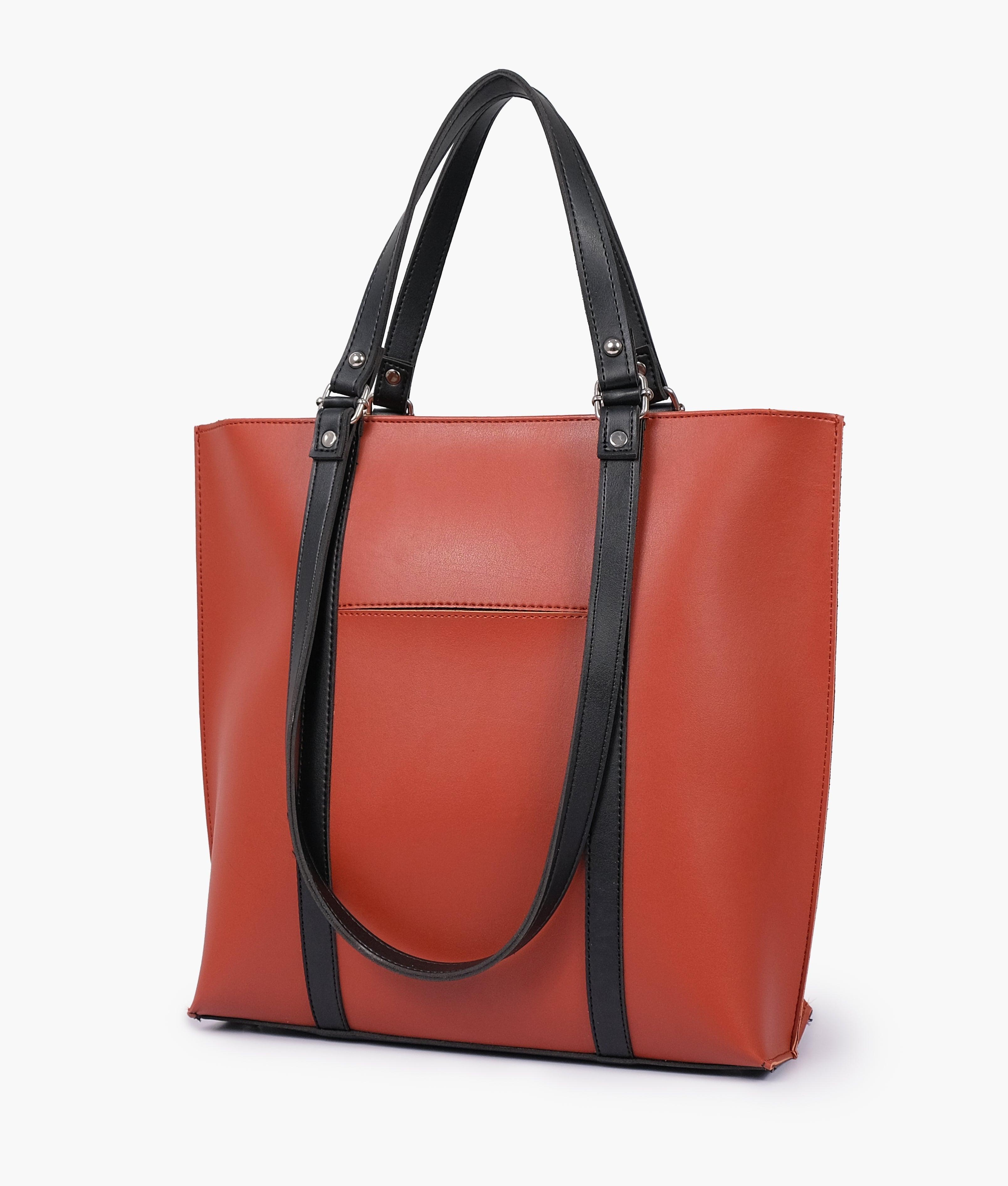 Rust and black double-handle tote bag - tntwear1