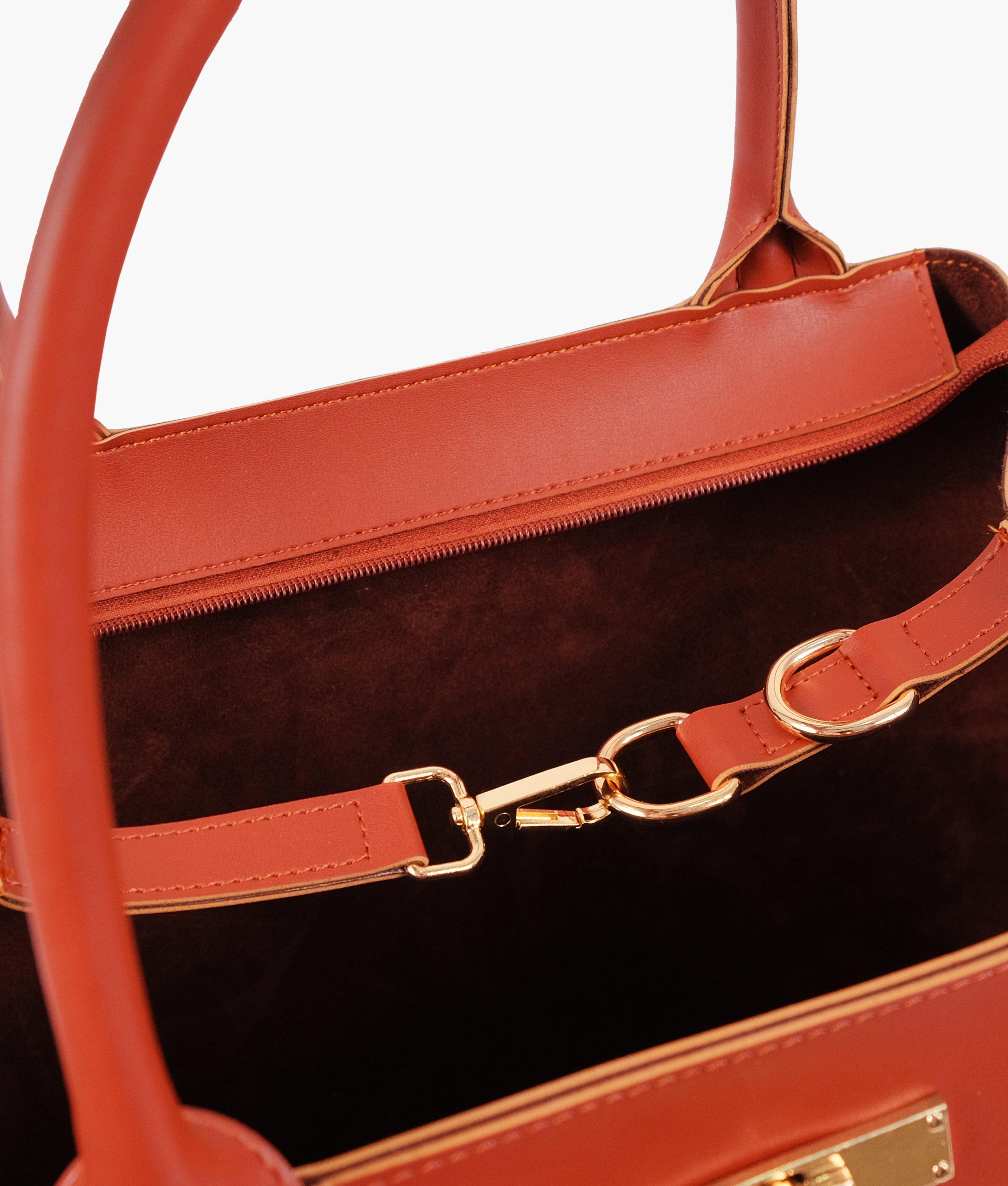 Rust zipper tote bag - tntwear1