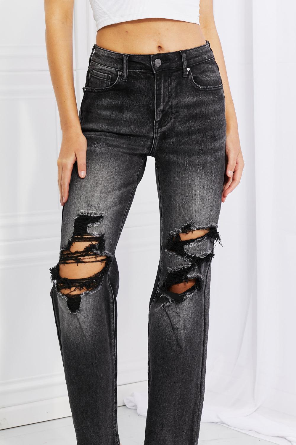 RISEN Full Size Lois Distressed Loose Fit Jeans - tntwear1