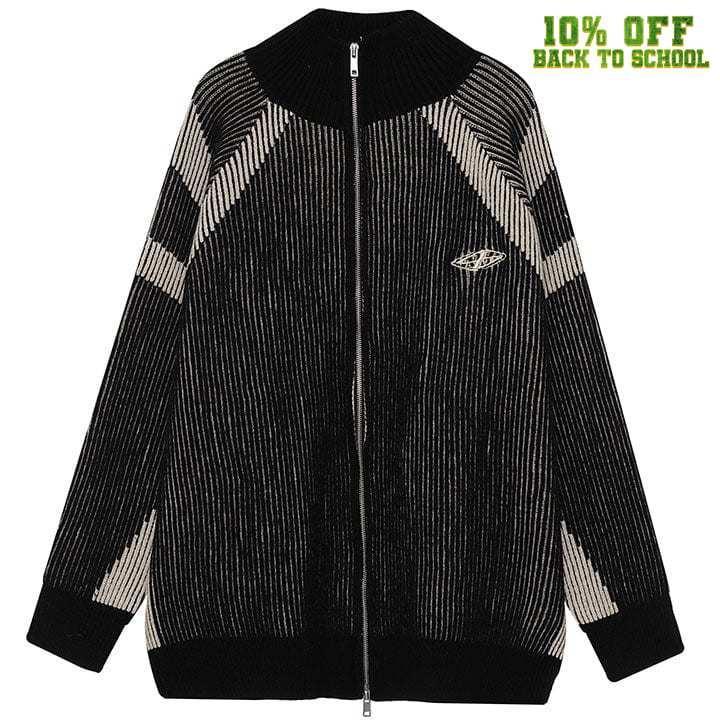 Tntwear® Chunky Striped Knit Cardigan Sweater - tntwear1