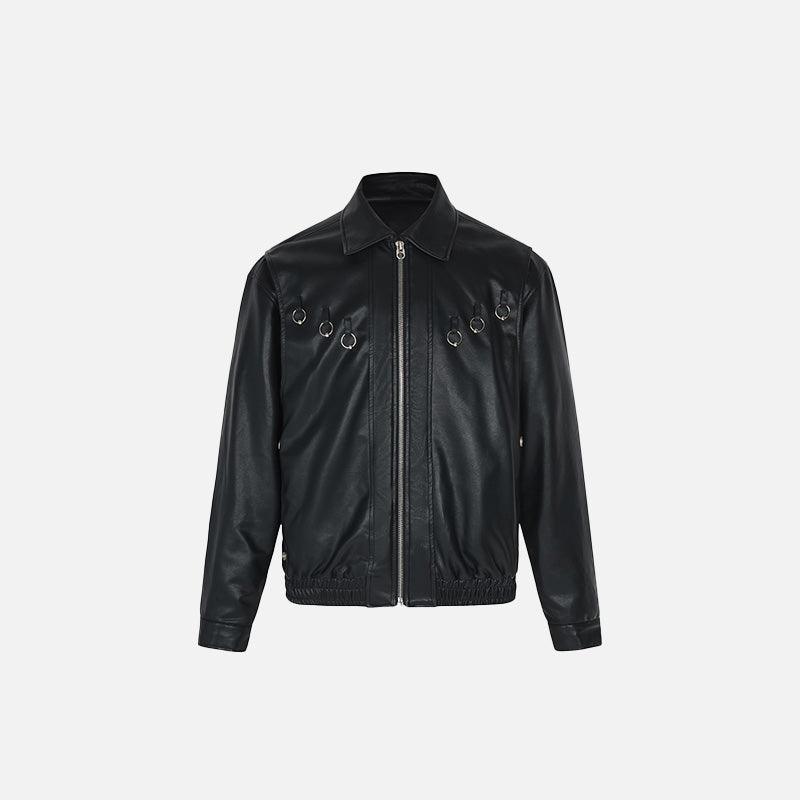 Oversized Loose PU Leather Jacket - tntwear1