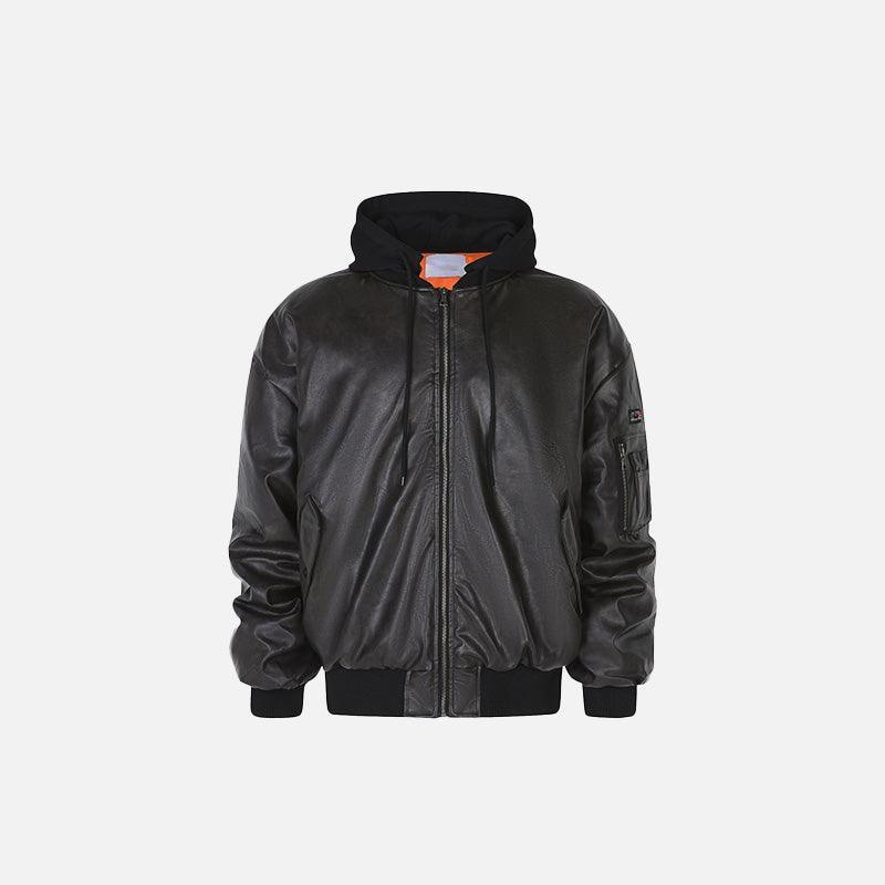 Oversized Loose PU Leather Jacket - tntwear1