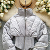 Fashion New Items Women's Spliced Warm Coat Autumn Trendy Stand Collar Zipper Cotton-padded Jacket Female - tntwear1