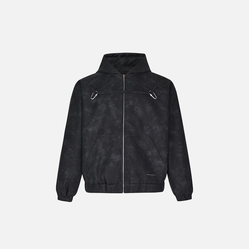 Y2k Loose padded Leather Jacket - tntwear1