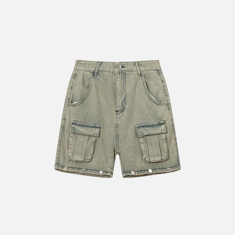 Khaki Baggy Multi-pocket Denim Pants - tntwear1