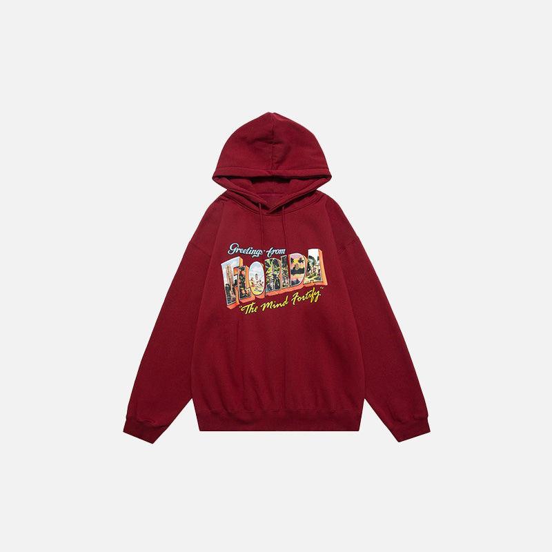 "Florida" Fleece Letter Print Hoodie - tntwear1