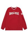 Tntwear Retro Embroidered Monogrammed V-neck Sweatshirt - 2146 - tntwear1