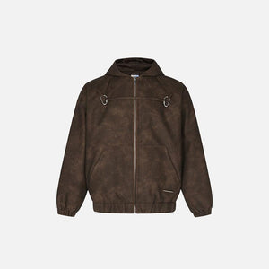 Y2k Loose padded Leather Jacket - tntwear1