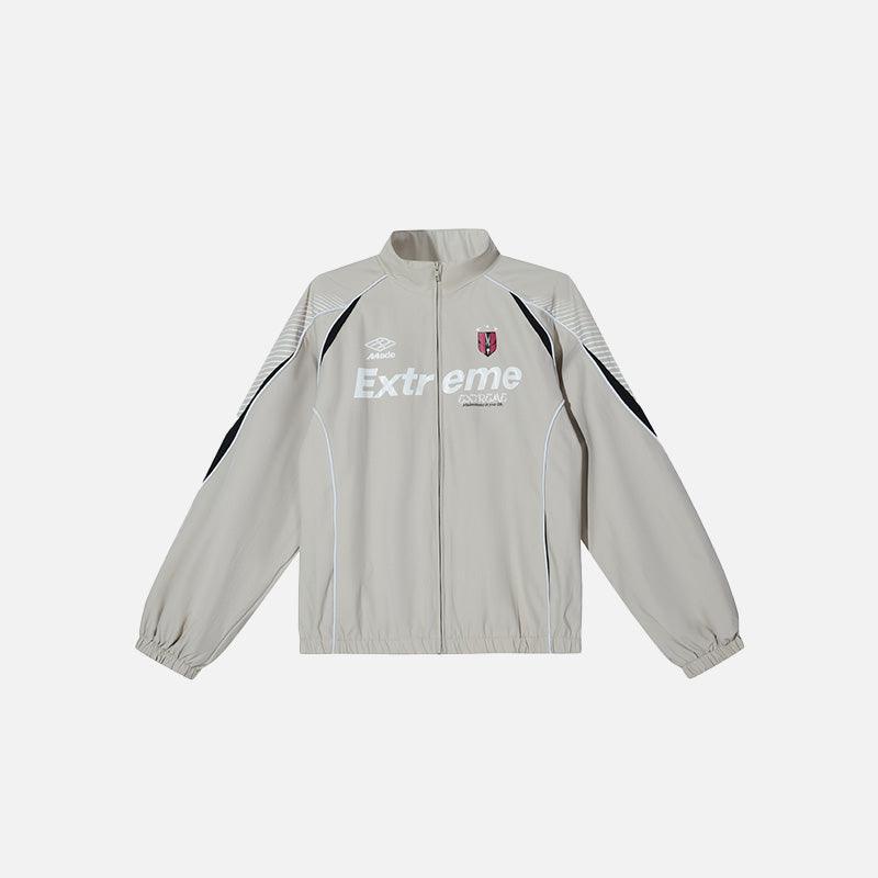 Loose Letter Printed Sports Jacket - tntwear1