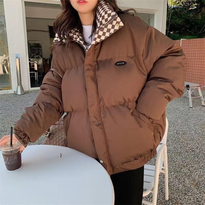 Artemis Checkered Puffer Jacket - tntwear1