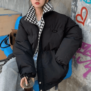 Artemis Checkered Puffer Jacket - tntwear1