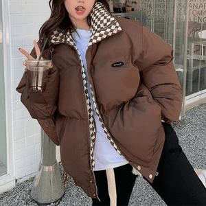 Artemis Checkered Puffer Jacket - tntwear1